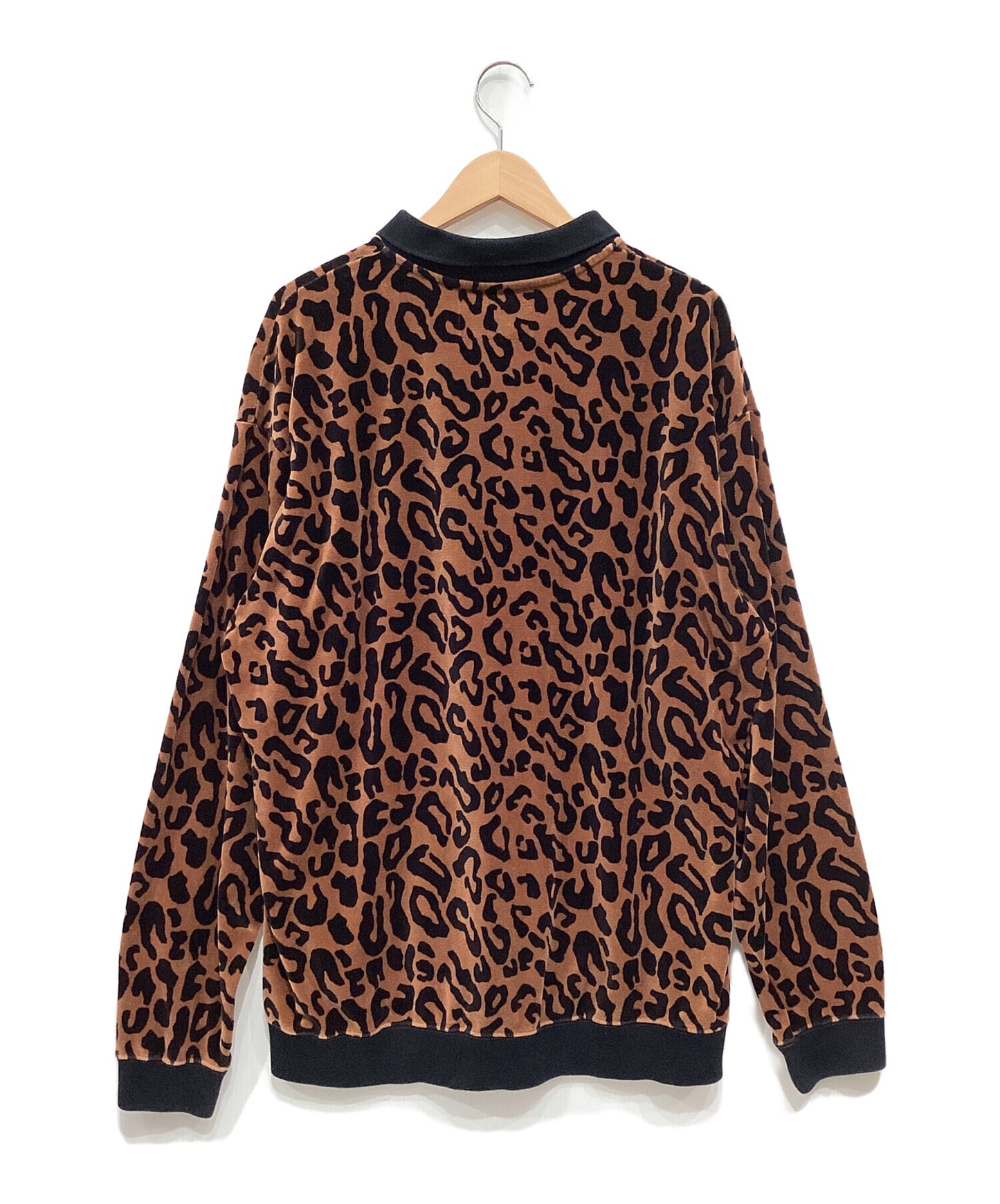 [Pre-owned] WACKO MARIA LEOPARD KNIT POLO SHIRT