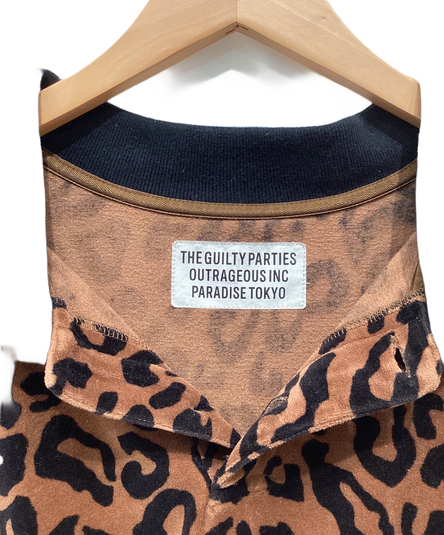 [Pre-owned] WACKO MARIA LEOPARD KNIT POLO SHIRT