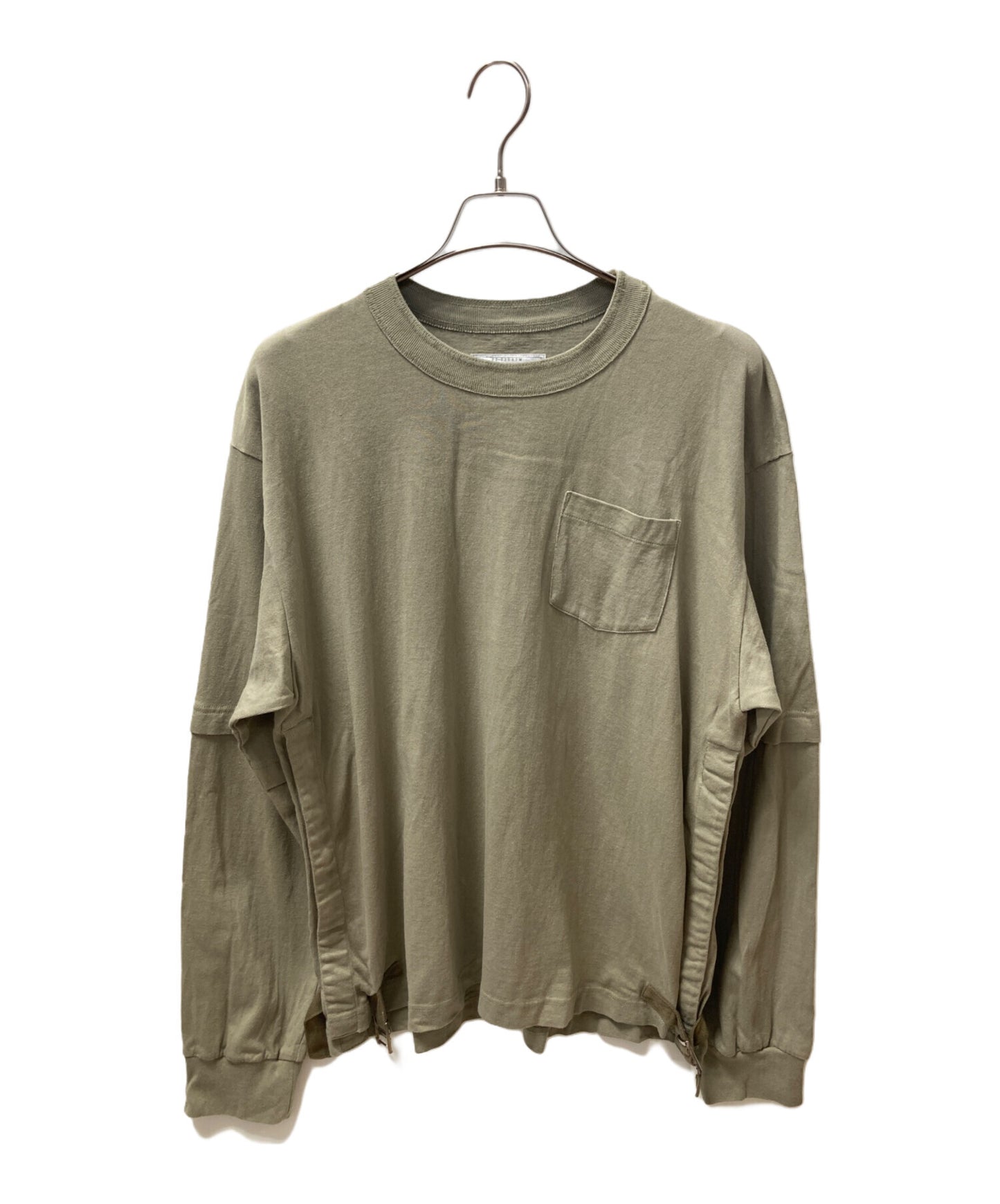[Pre-owned] sacai Nylon Twill and Cotton Jersey Long-Sleeve T-Shirt 23-03060M