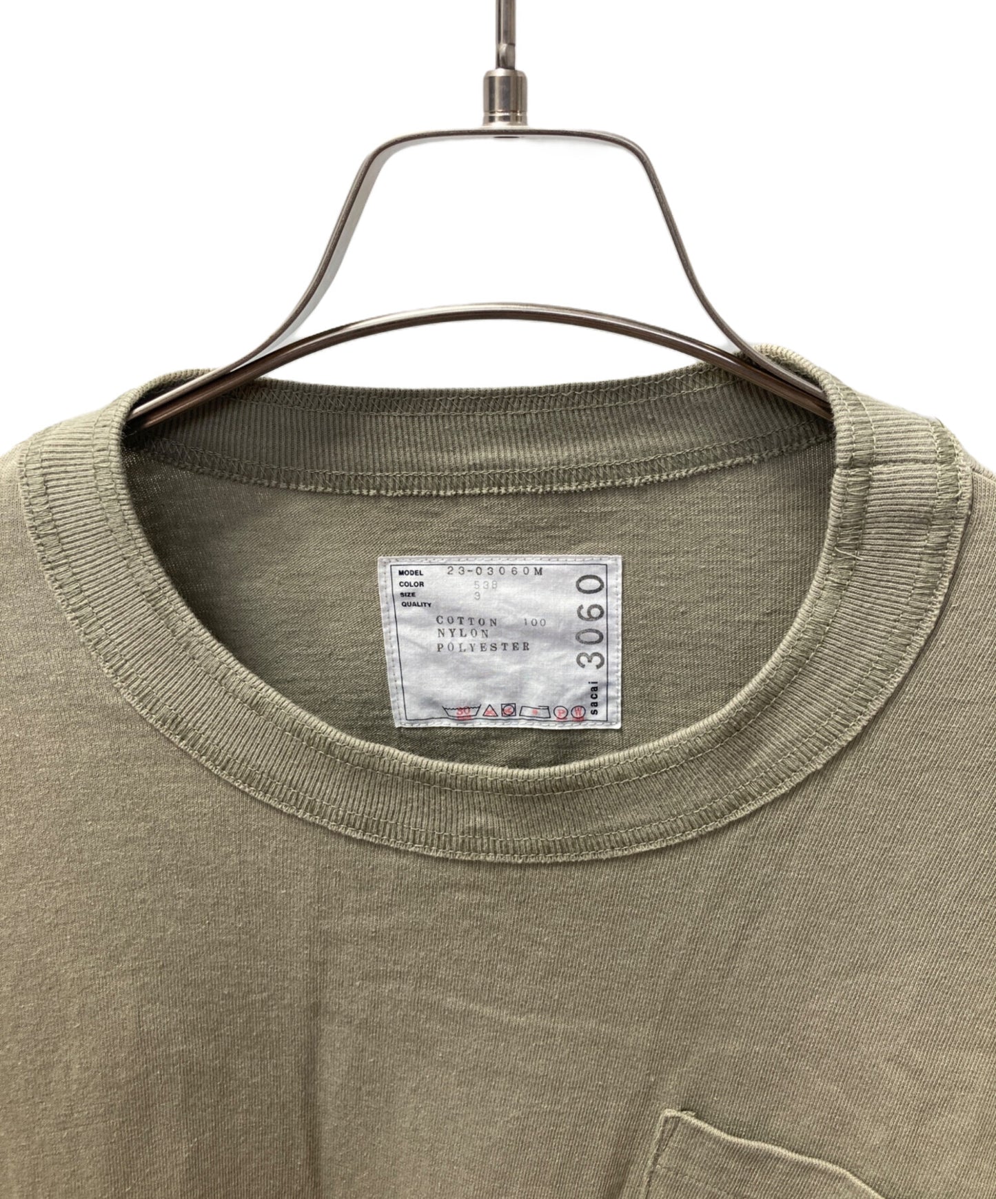 [Pre-owned] sacai Nylon Twill and Cotton Jersey Long-Sleeve T-Shirt 23-03060M
