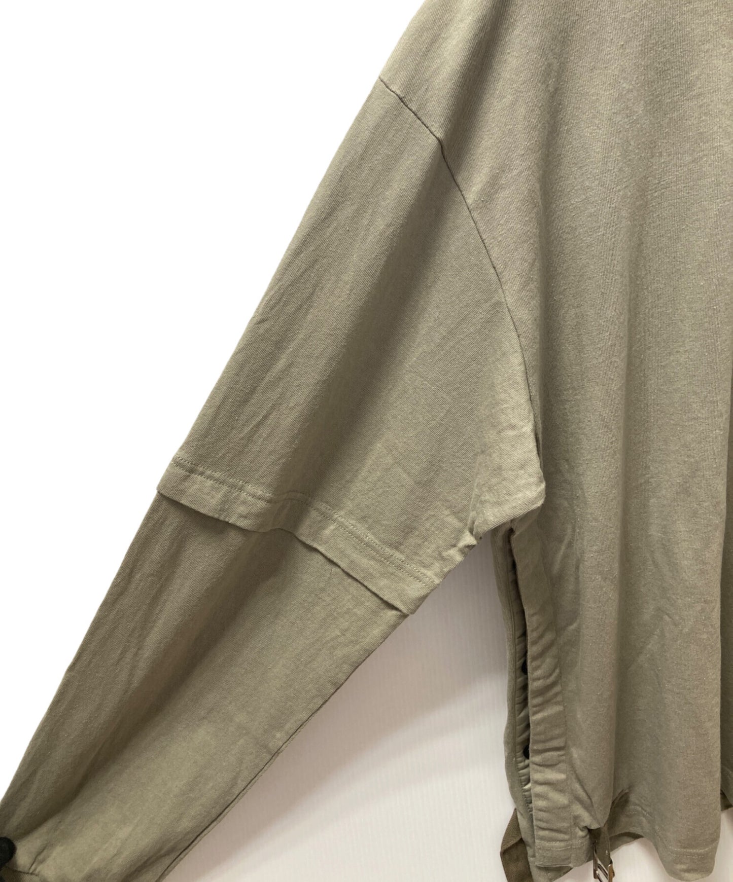 [Pre-owned] sacai Nylon Twill and Cotton Jersey Long-Sleeve T-Shirt 23-03060M