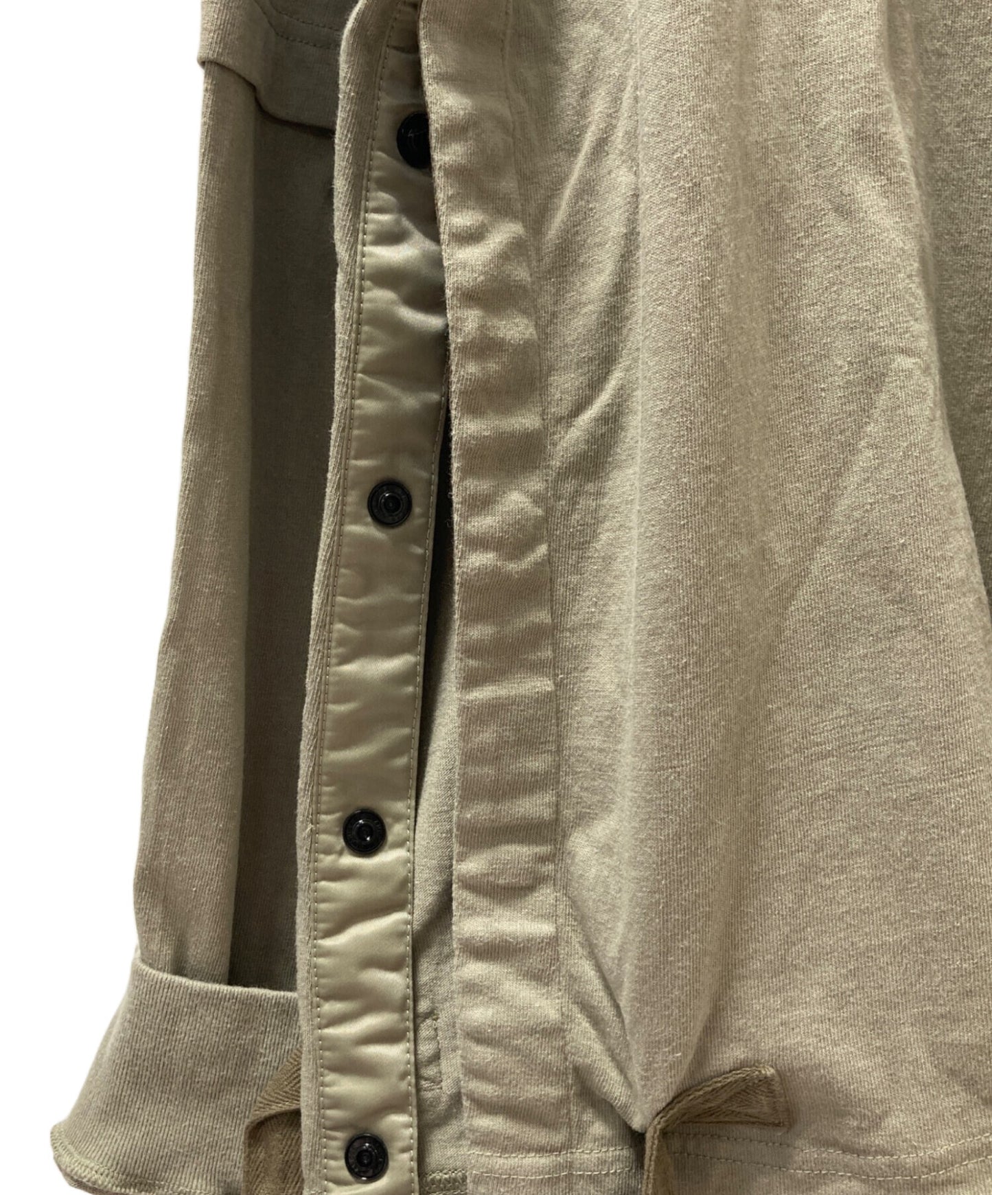 [Pre-owned] sacai Nylon Twill and Cotton Jersey Long-Sleeve T-Shirt 23-03060M