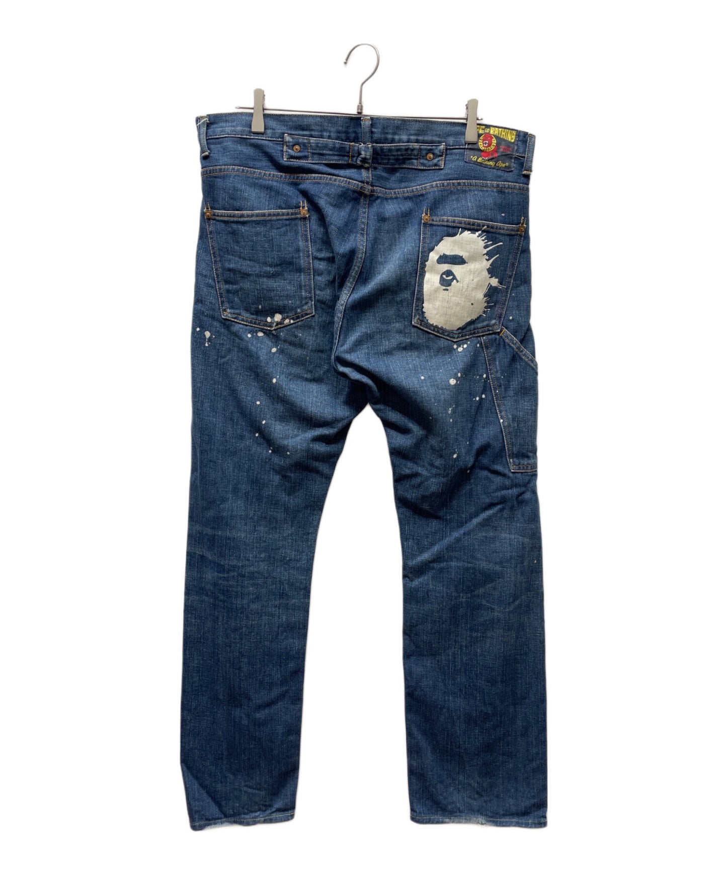 [Pre-owned] A BATHING APE Painted Denim Pants APE HEAD 1930-150-025