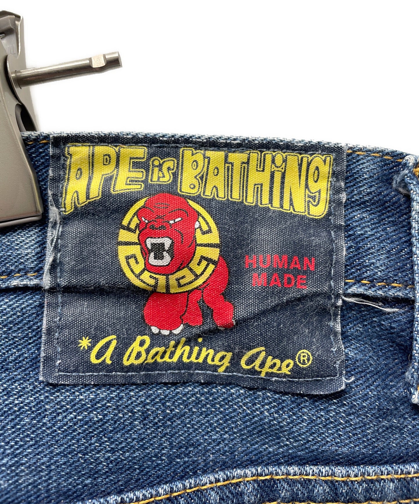 [Pre-owned] A BATHING APE Painted Denim Pants APE HEAD 1930-150-025