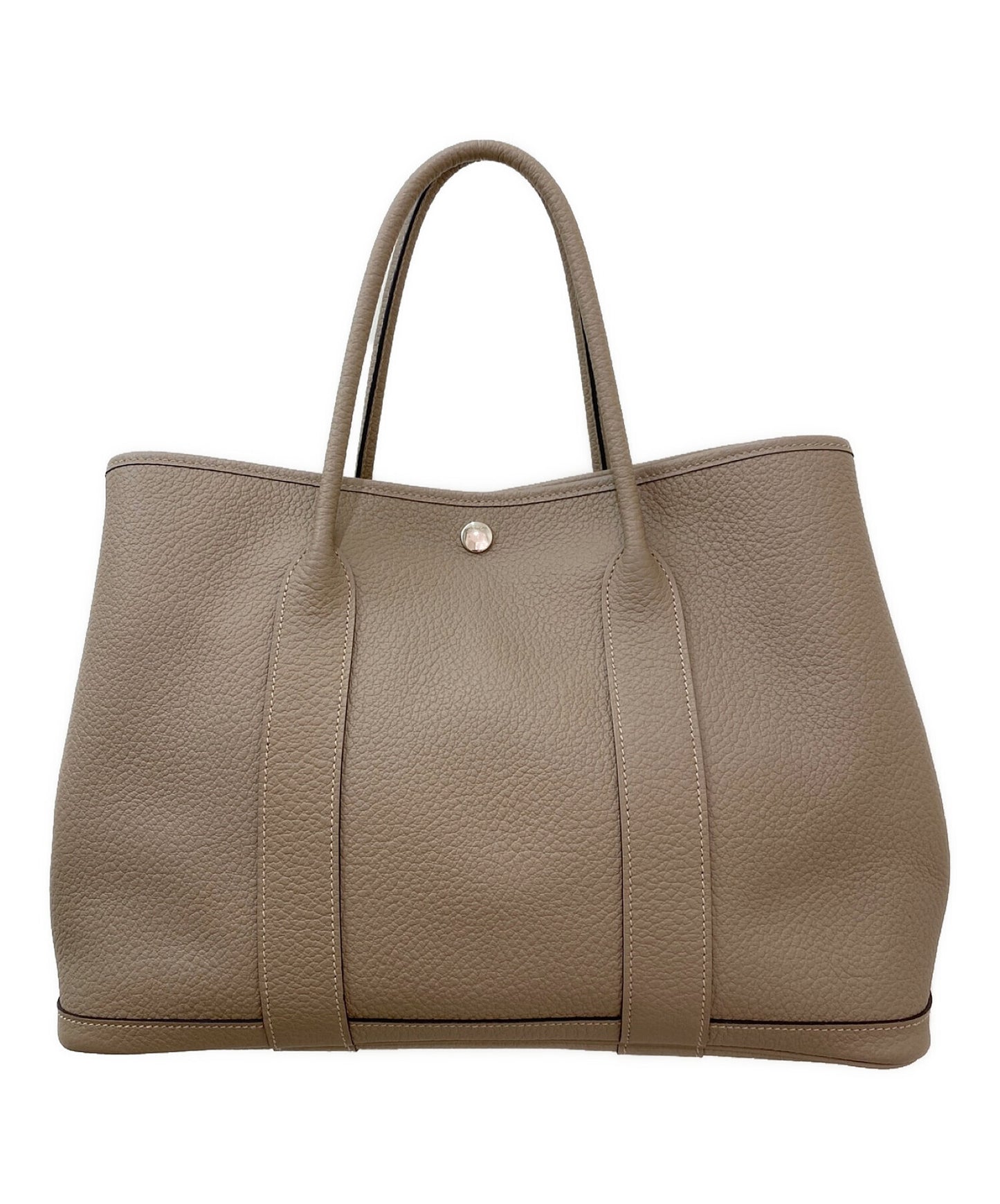 [Pre-owned] HERMES Garden Party MM / Silver Hardware / Negonda / Beige / Engraved X / Handbag / Tote / Bag