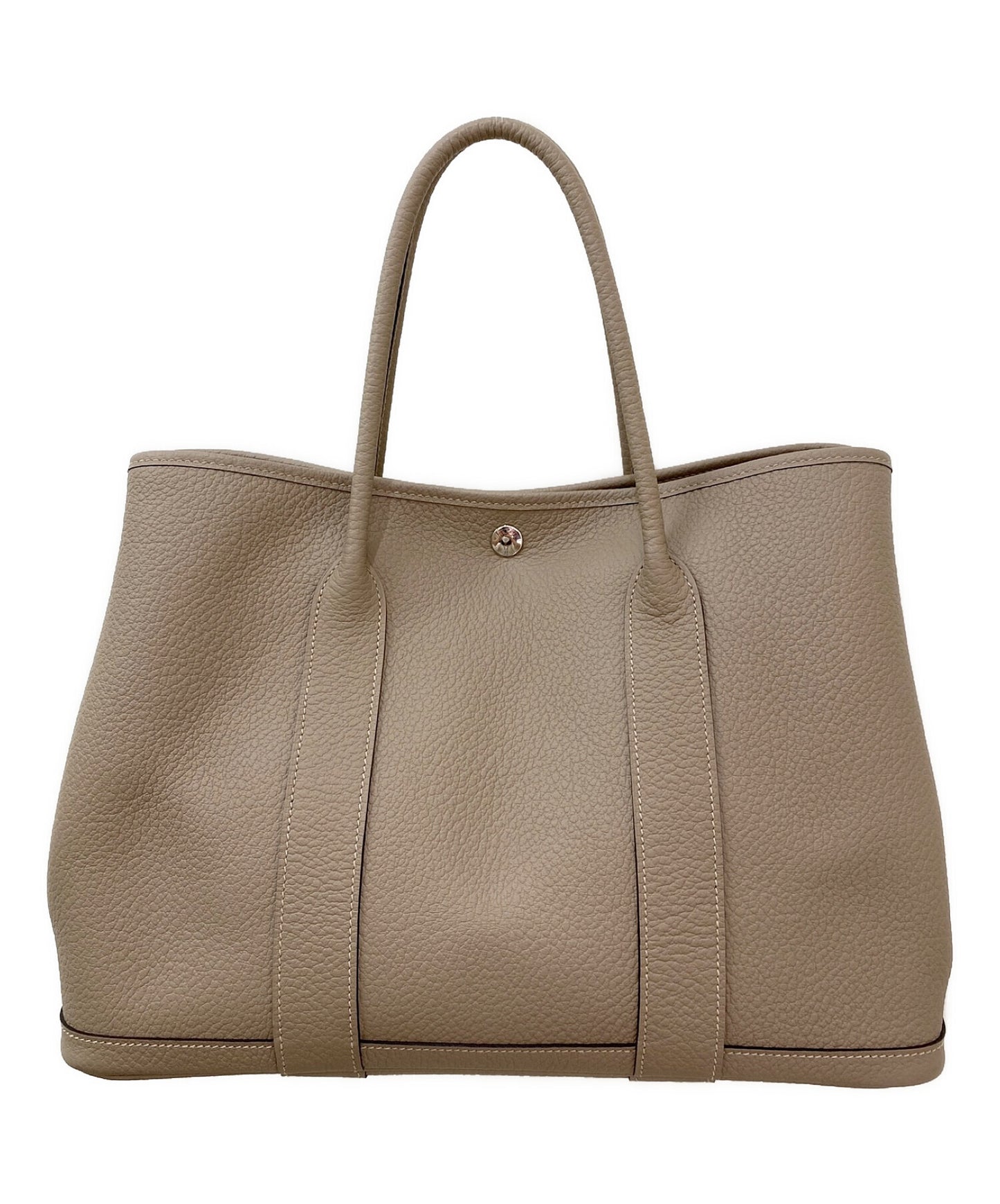 [Pre-owned] HERMES Garden Party MM / Silver Hardware / Negonda / Beige / Engraved X / Handbag / Tote / Bag