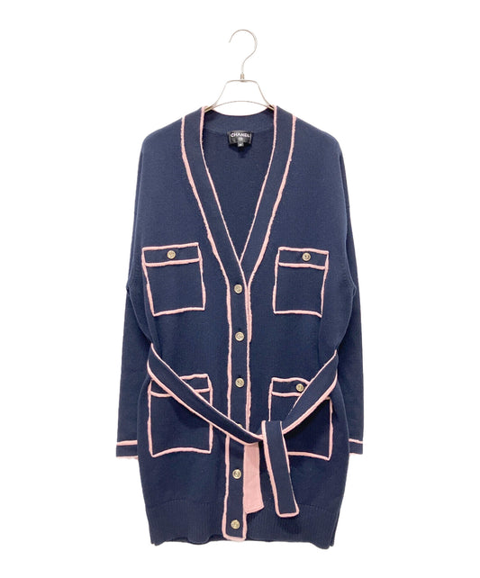 [Pre-owned] CHANEL P70 21SS No.5 cashmere long cardigan Cashmere coco button long cardigan/knit cardigan P70795K10083