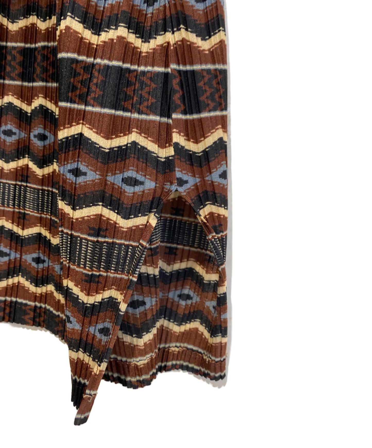 [Pre-owned] PLEATS PLEASE Pleated high-neck blouse with all-over pattern PP21-FT363