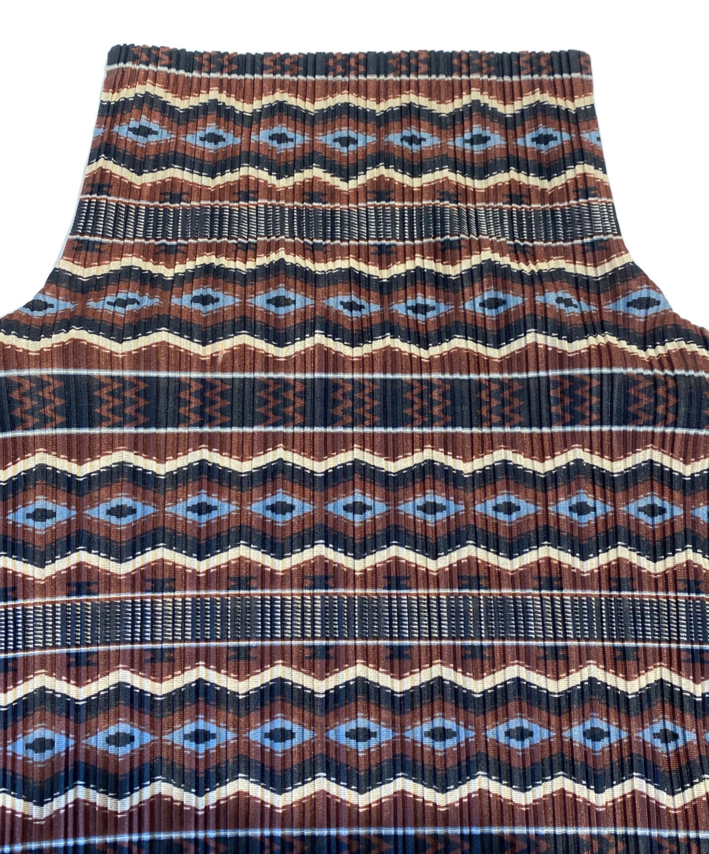 [Pre-owned] PLEATS PLEASE Pleated high-neck blouse with all-over pattern PP21-FT363