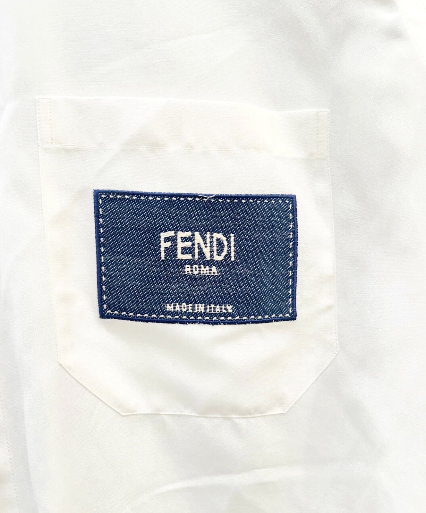 [Pre-owned] FENDI Logo Patch Silk Shirt / Silk Shirt FS0585 A9RT