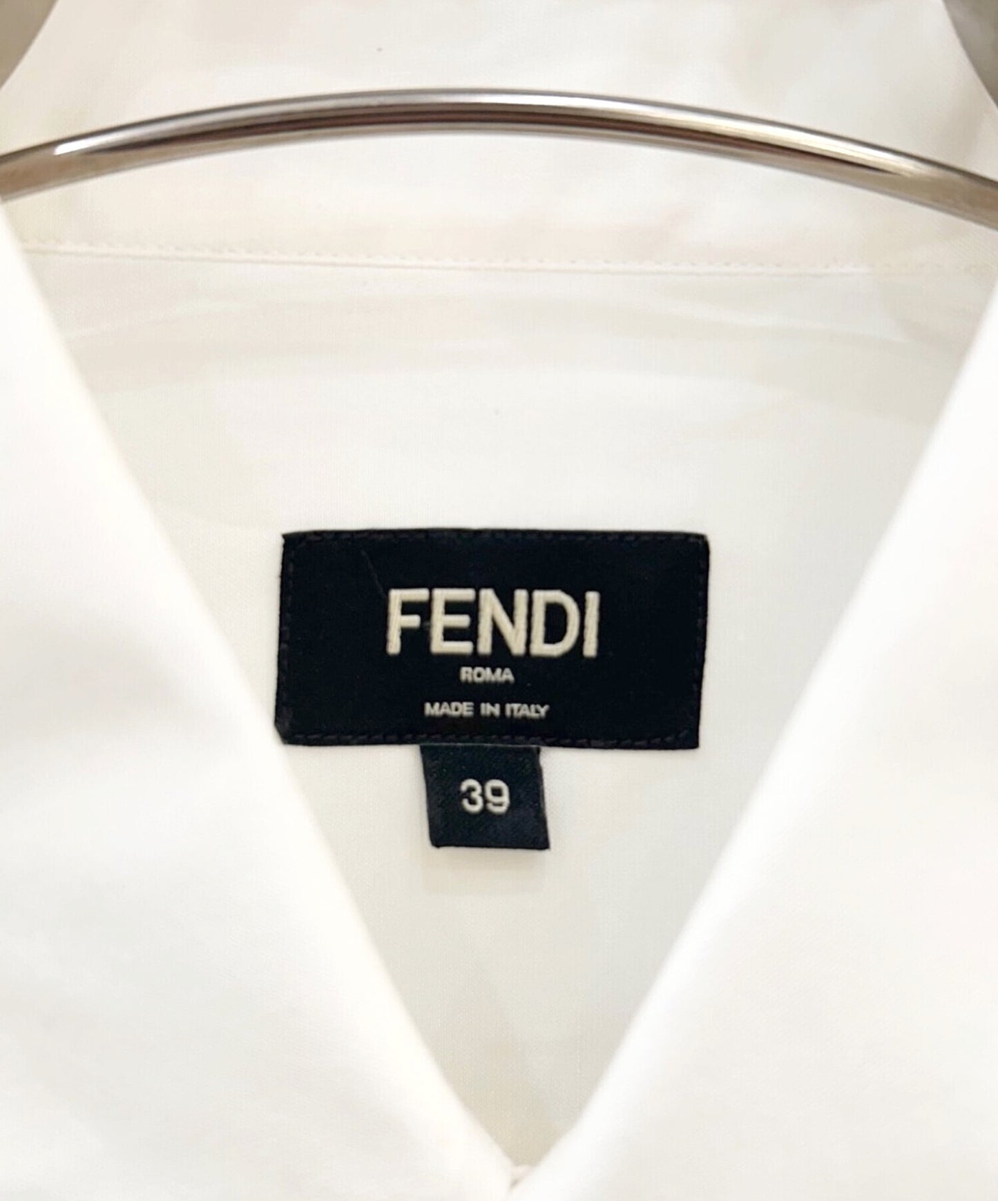 [Pre-owned] FENDI Logo Patch Silk Shirt / Silk Shirt FS0585 A9RT