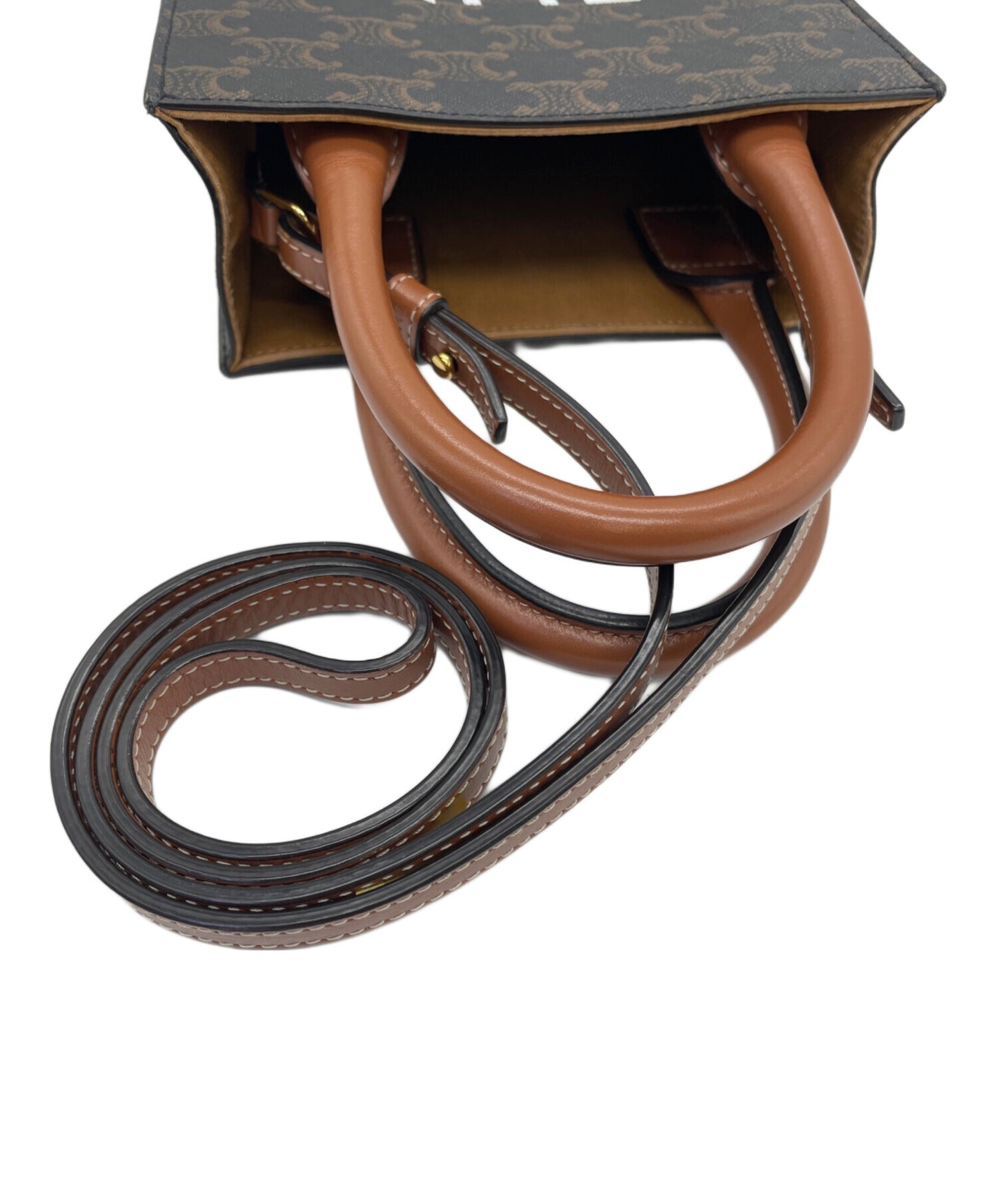 [Pre-owned] CELINE Mini Shoulder Bag Trionf Canvas Mini Vertical Hippo