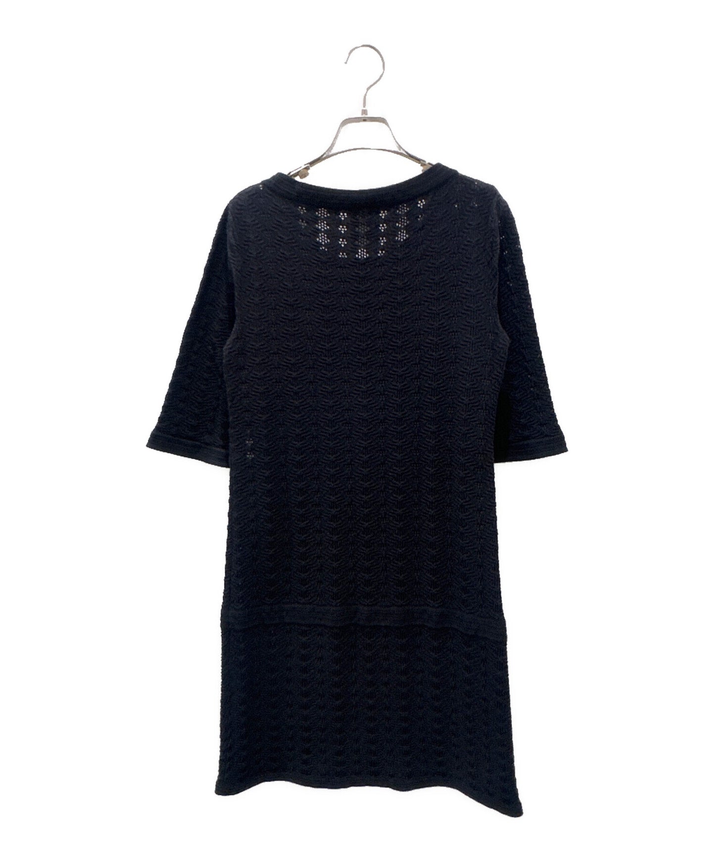 [Pre-owned] CHANEL Coco Button Knit Dress / Cotton Dress P45651K05695
