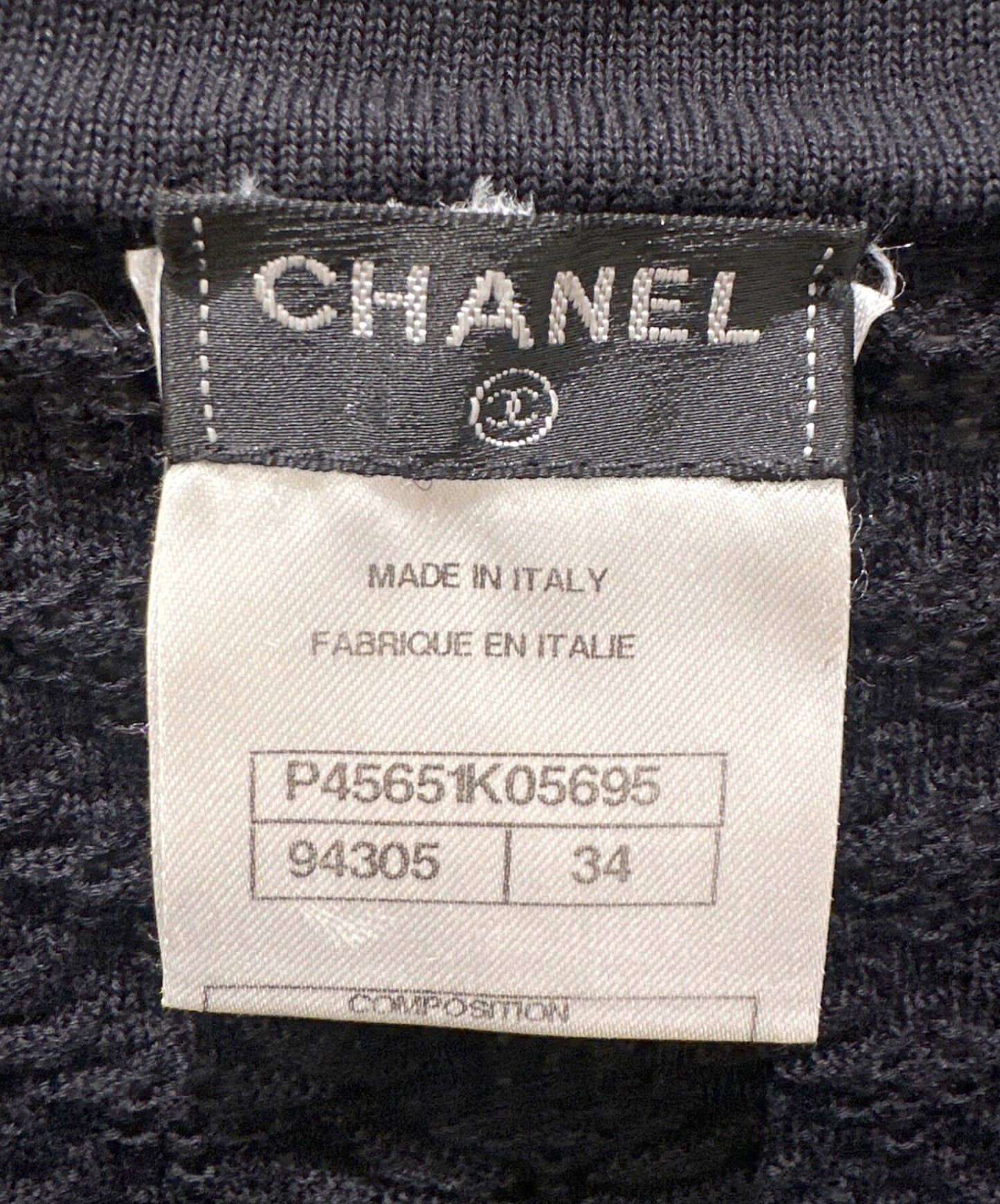 [Pre-owned] CHANEL Coco Button Knit Dress / Cotton Dress P45651K05695