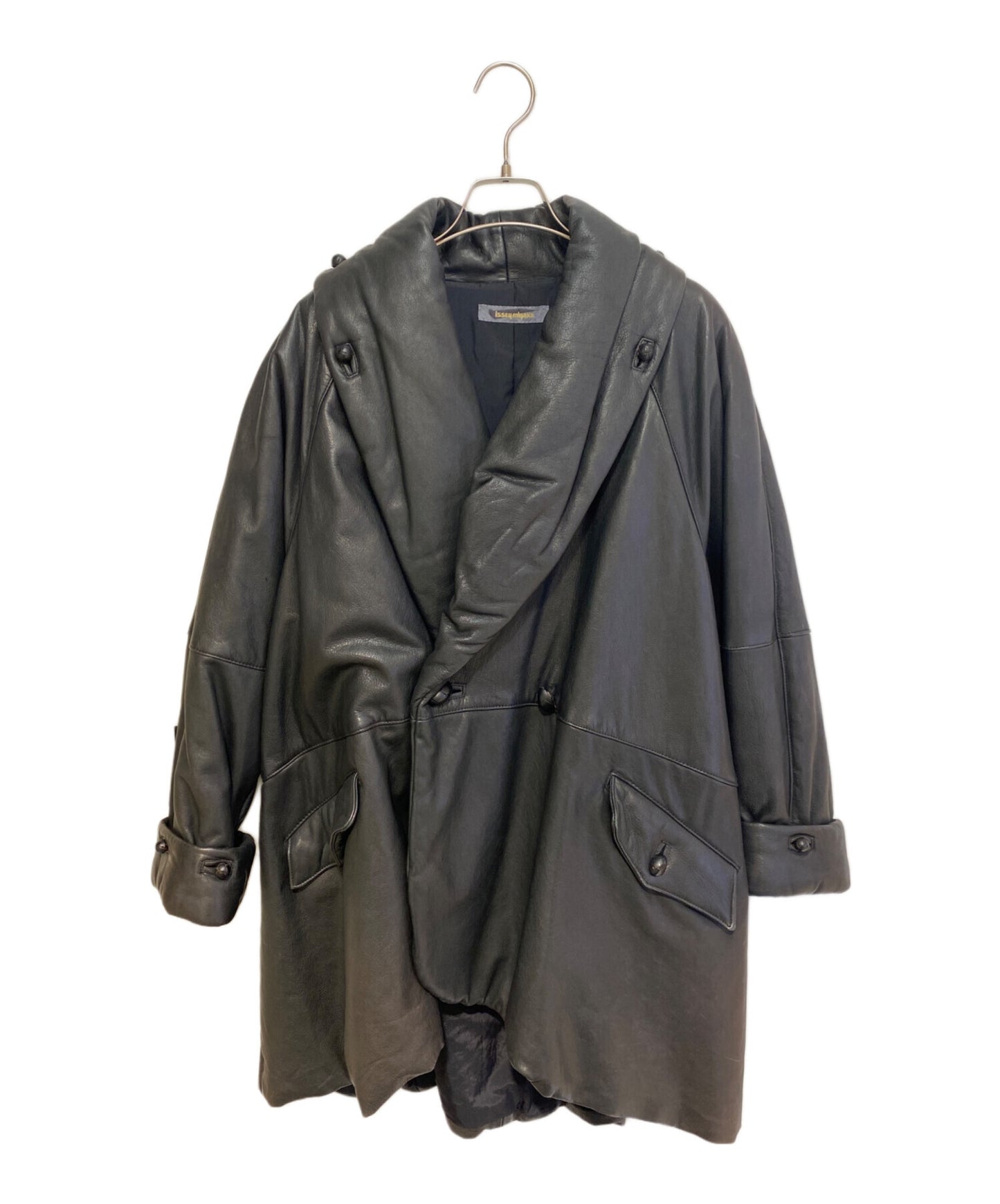 [Pre-owned] ISSEY MIYAKE Leather shawl jacket JQ63039