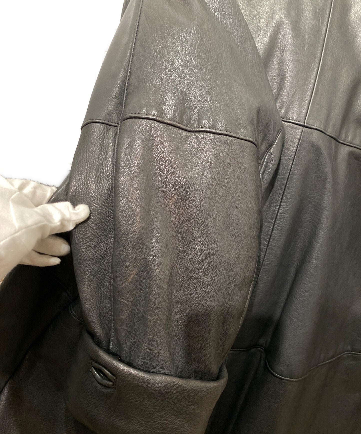 [Pre-owned] ISSEY MIYAKE Leather shawl jacket JQ63039