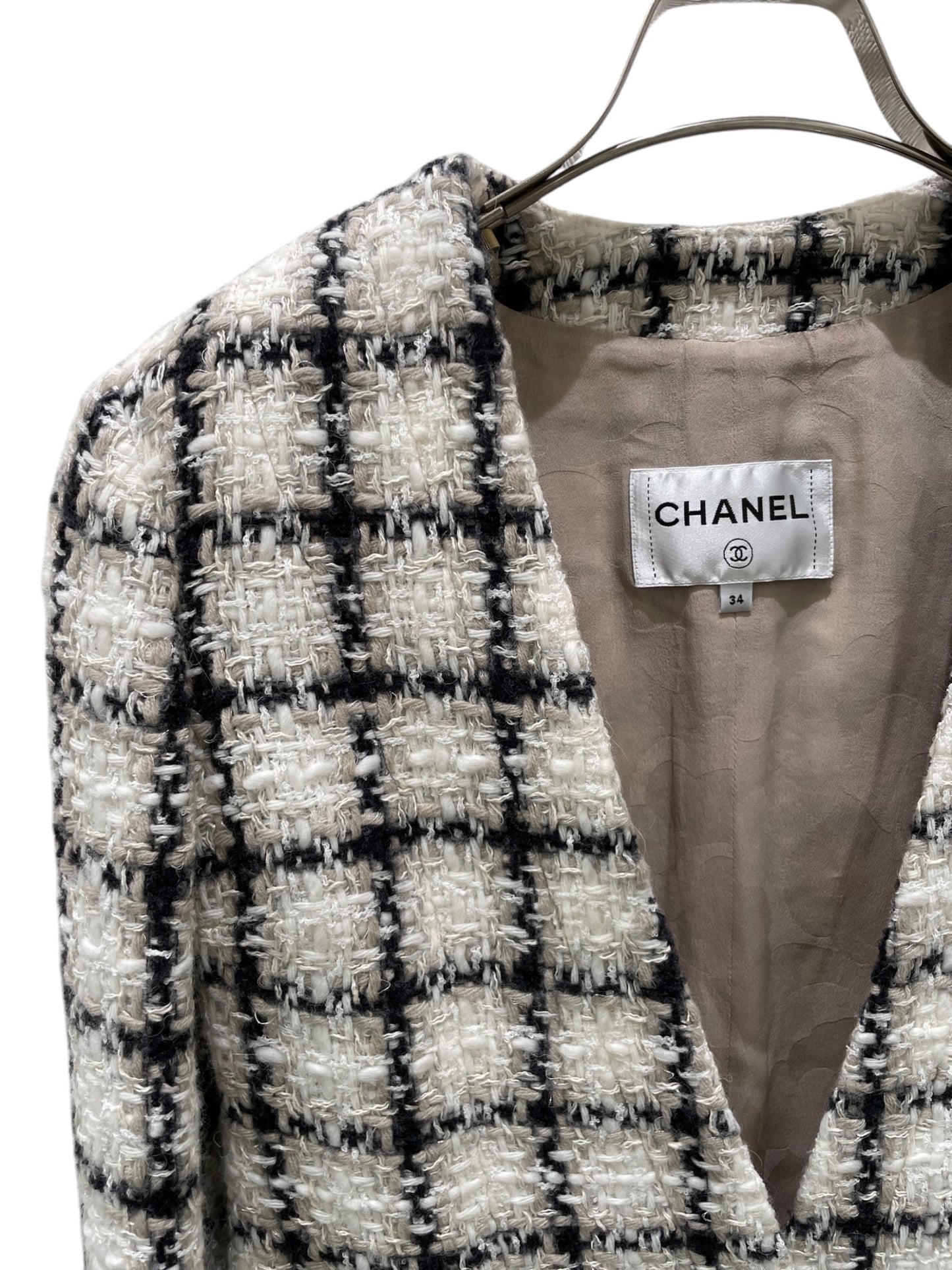 [Pre-owned] CHANEL Coco Button Tweed Check Jacket P62411V47773