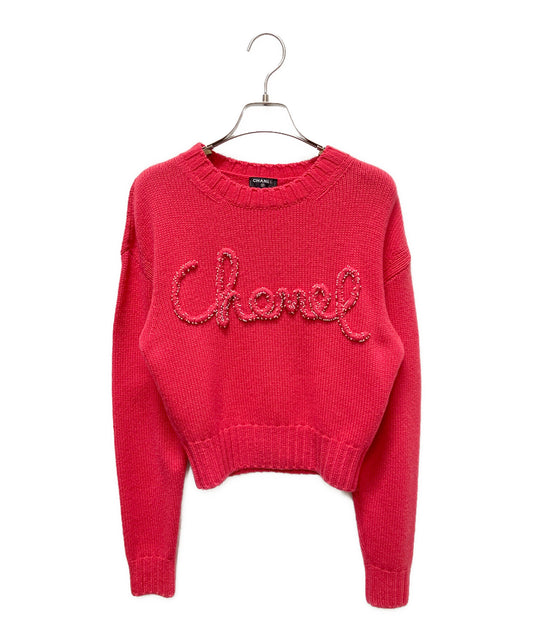 [Pre-owned] CHANEL Logo cashmere knit/crew neck knit P65189K61044