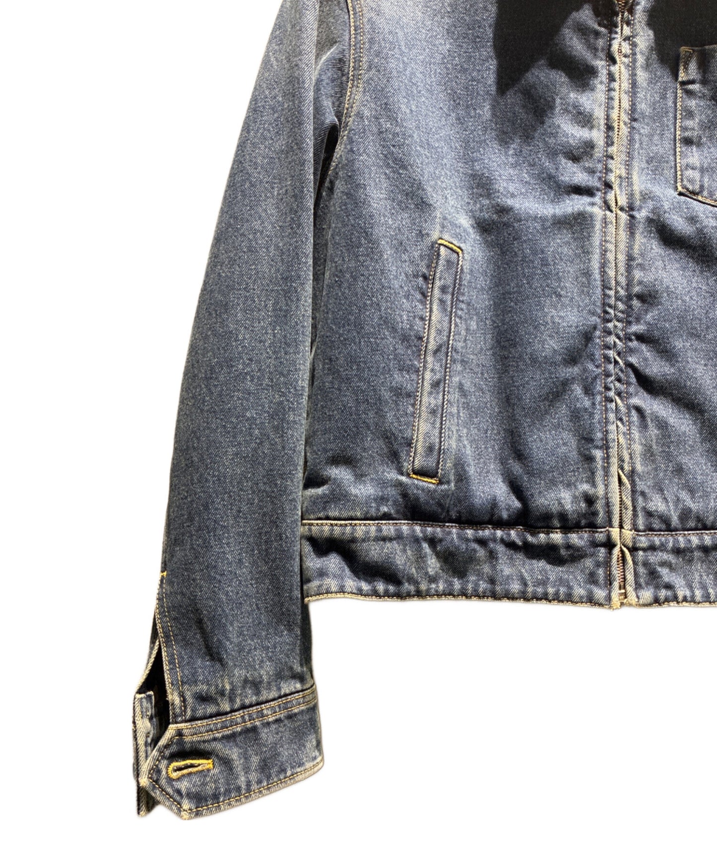 [Pre-owned] PRADA Logo Plate Denim Fleece Jacket / Denim Jacket / Triangle Plate / Outerwear / Jacket / GEB218 S212 10UJ GEB218 S212 10UJ