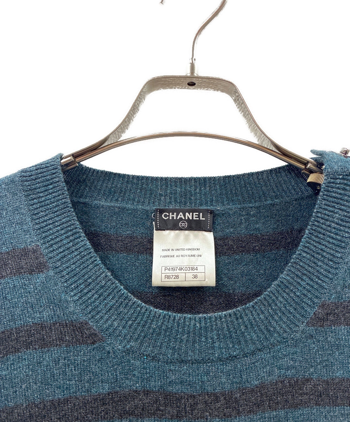 [Pre-owned] CHANEL Coco Mark Turnlock Border Knit / P41974K03184 / 2011 / Knit Dress / Coco Mark / CC Mark / Mini Dress P41974K03184