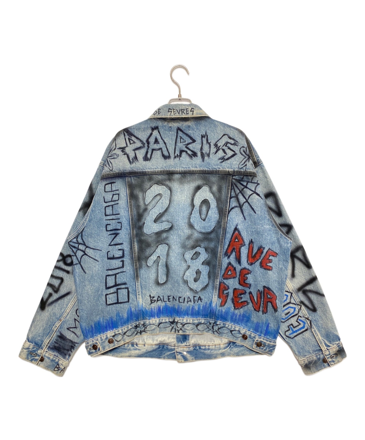 [Pre-owned] BALENCIAGA GRAPHIC DENIM JACKET 534556 TBP33
