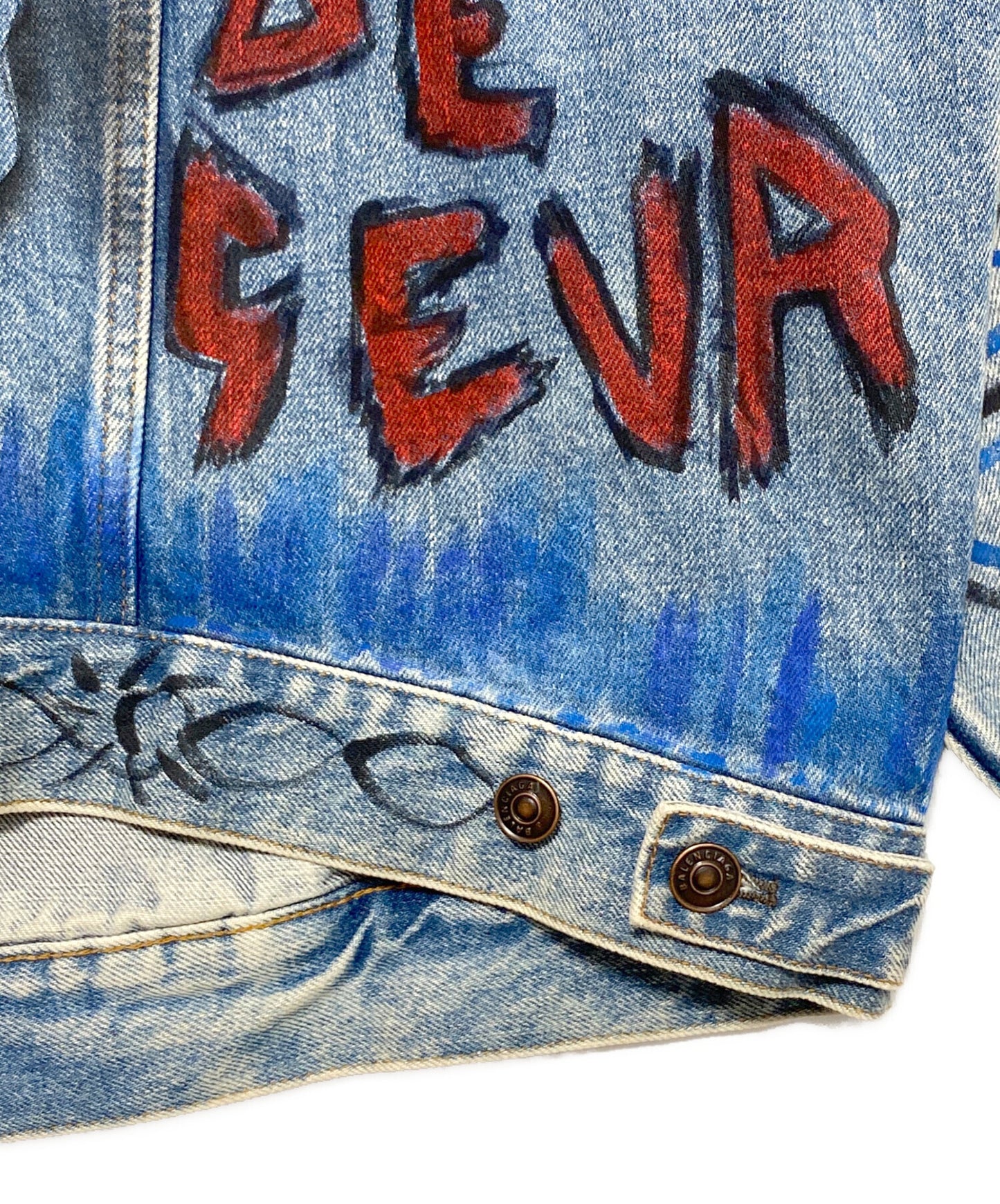 [Pre-owned] BALENCIAGA GRAPHIC DENIM JACKET 534556 TBP33
