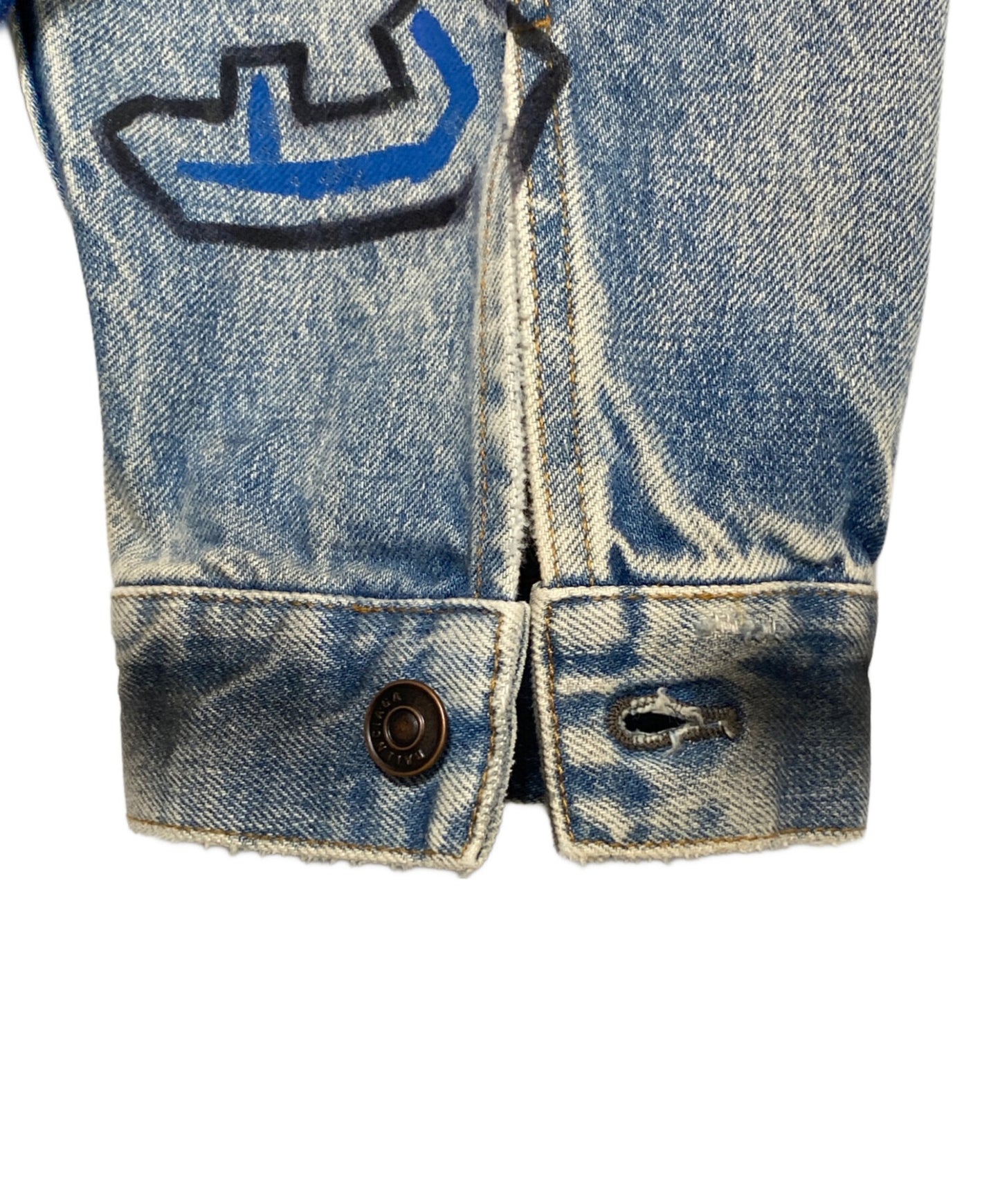 [Pre-owned] BALENCIAGA GRAPHIC DENIM JACKET 534556 TBP33