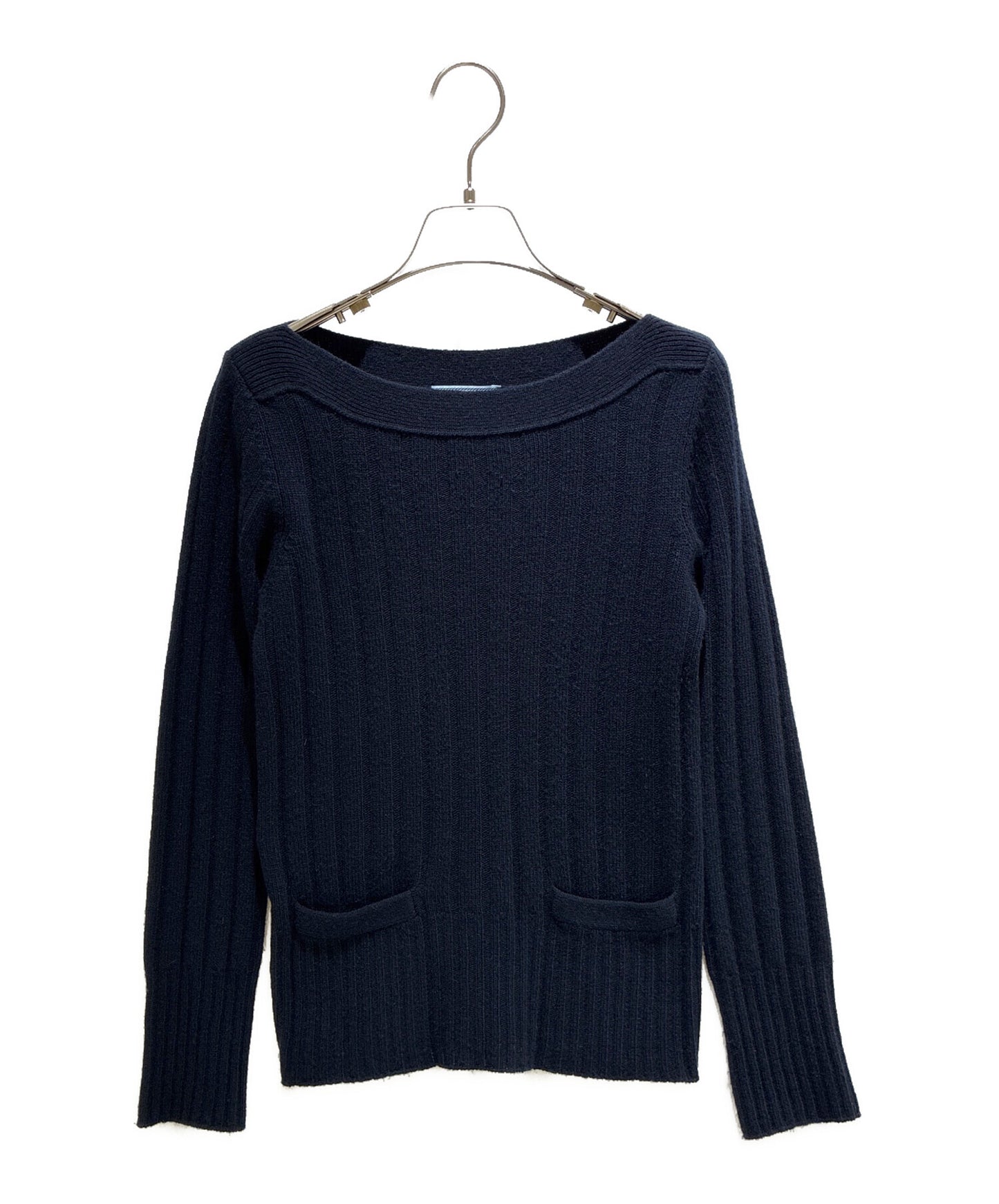 [Pre-owned] PRADA Boat Neck Rib Knit/Crew Neck/Slim Knit P24S74 S152 1APQ