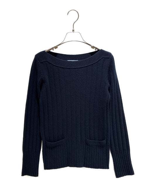 [Pre-owned] PRADA Boat Neck Rib Knit/Crew Neck/Slim Knit P24S74 S152 1APQ