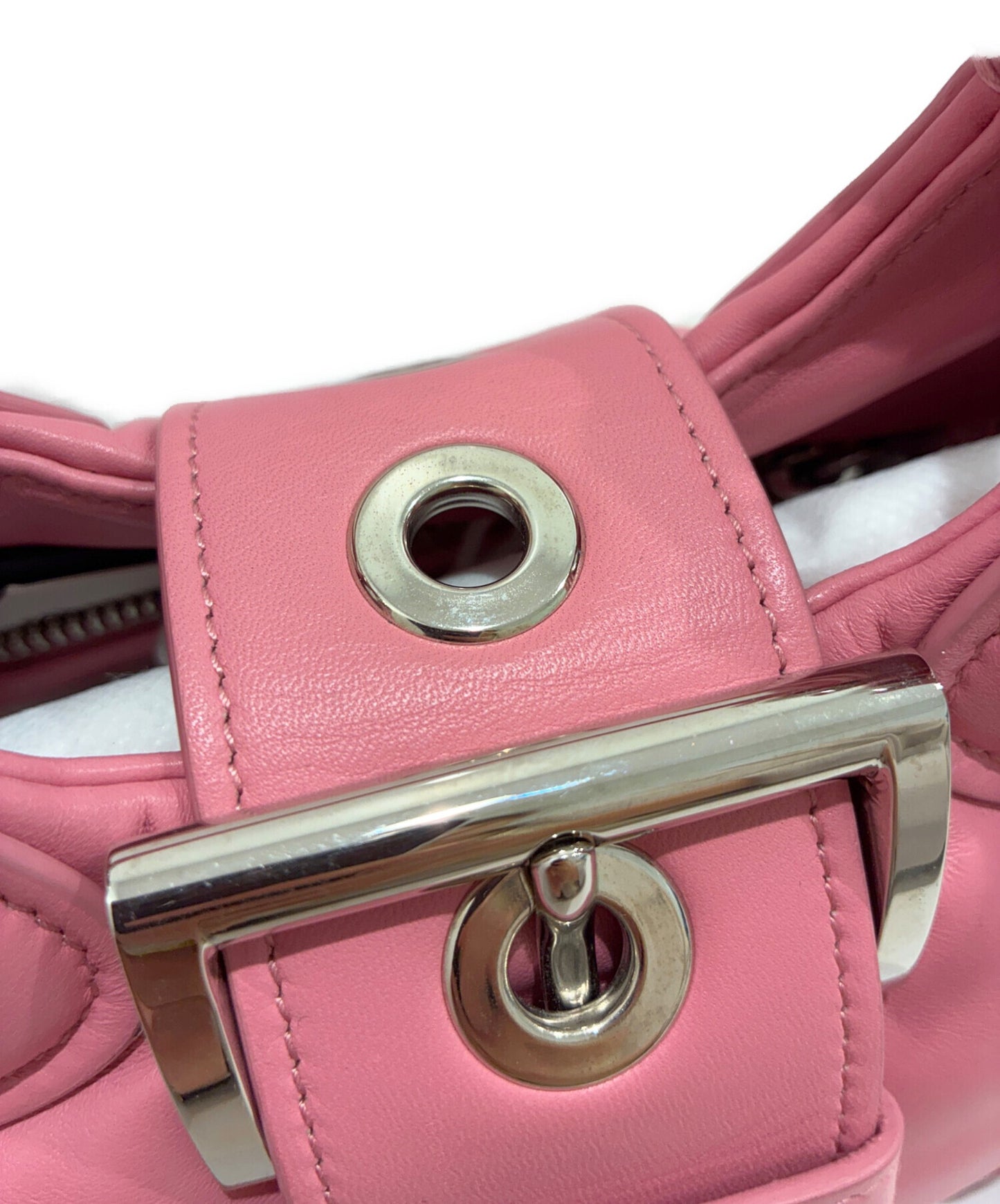 [Pre-owned] PRADA Saffiano Triangle Moon Padded Shoulder Bag / Handbag / Shoulder Bag / 2-way Bag 1BA381