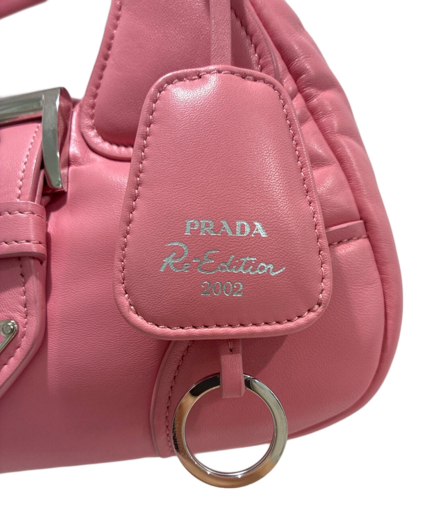[Pre-owned] PRADA Saffiano Triangle Moon Padded Shoulder Bag / Handbag / Shoulder Bag / 2-way Bag 1BA381