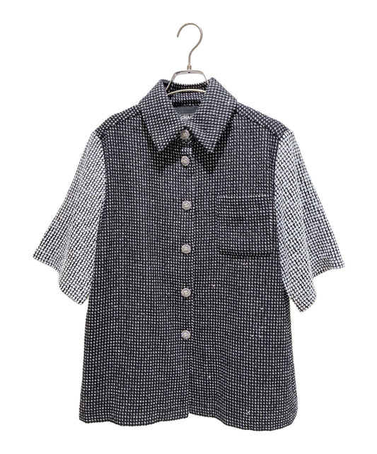 [Pre-owned] CHANEL P78 25SS Coco mark button tweed blouse/short sleeve shirt/short sleeve shirt/short sleeve blouse P78971V71212