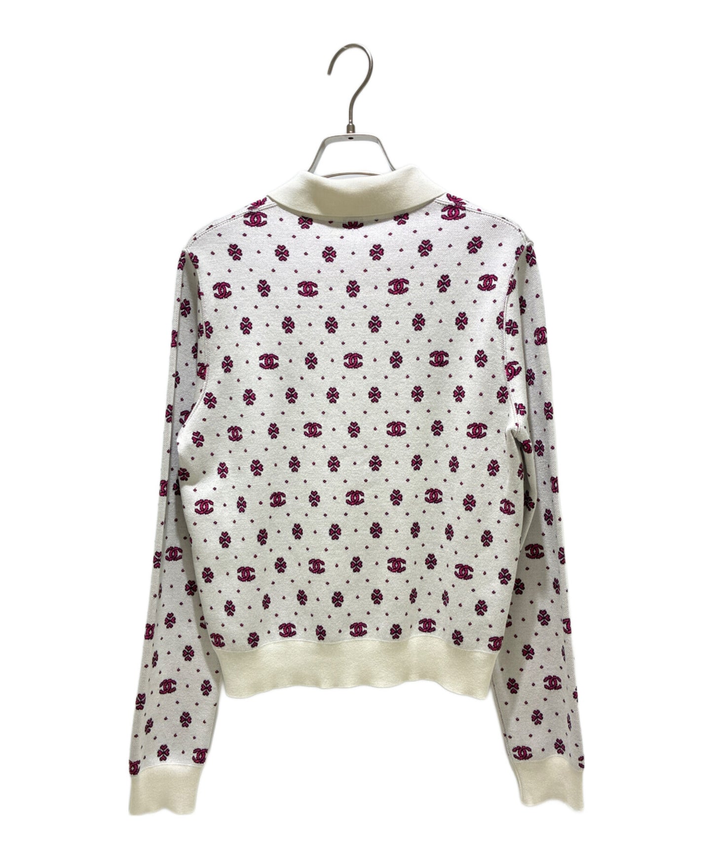 [Pre-owned] CHANEL Half-Zip Nordic Knit/Knit Polo/Coco Mark P74276K 10699