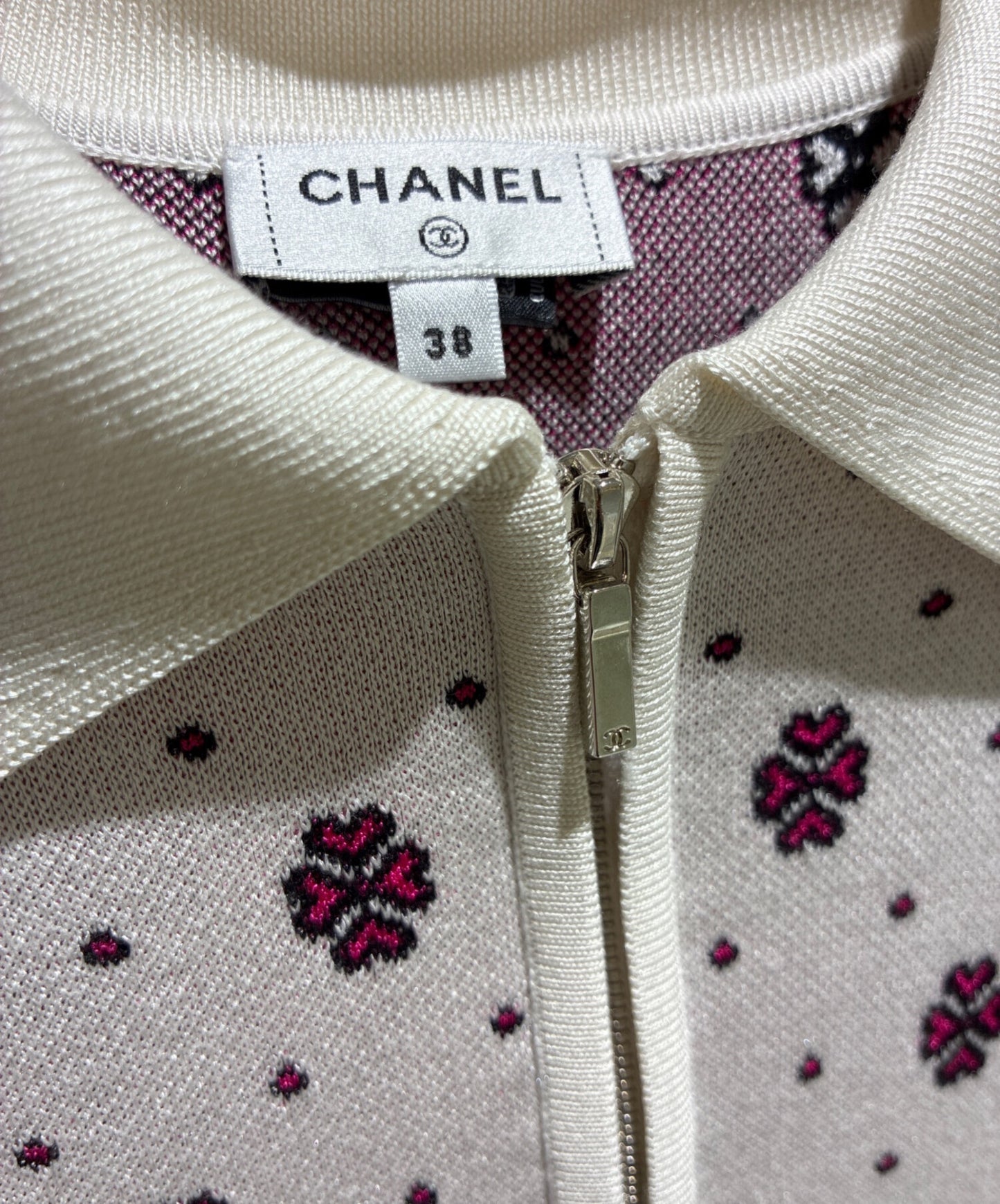 [Pre-owned] CHANEL Half-Zip Nordic Knit/Knit Polo/Coco Mark P74276K 10699