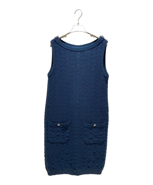 [Pre-owned] CHANEL P48 Coco Mark Button Cotton Sleeveless Dress / Sleeveless Dress P48008K06119