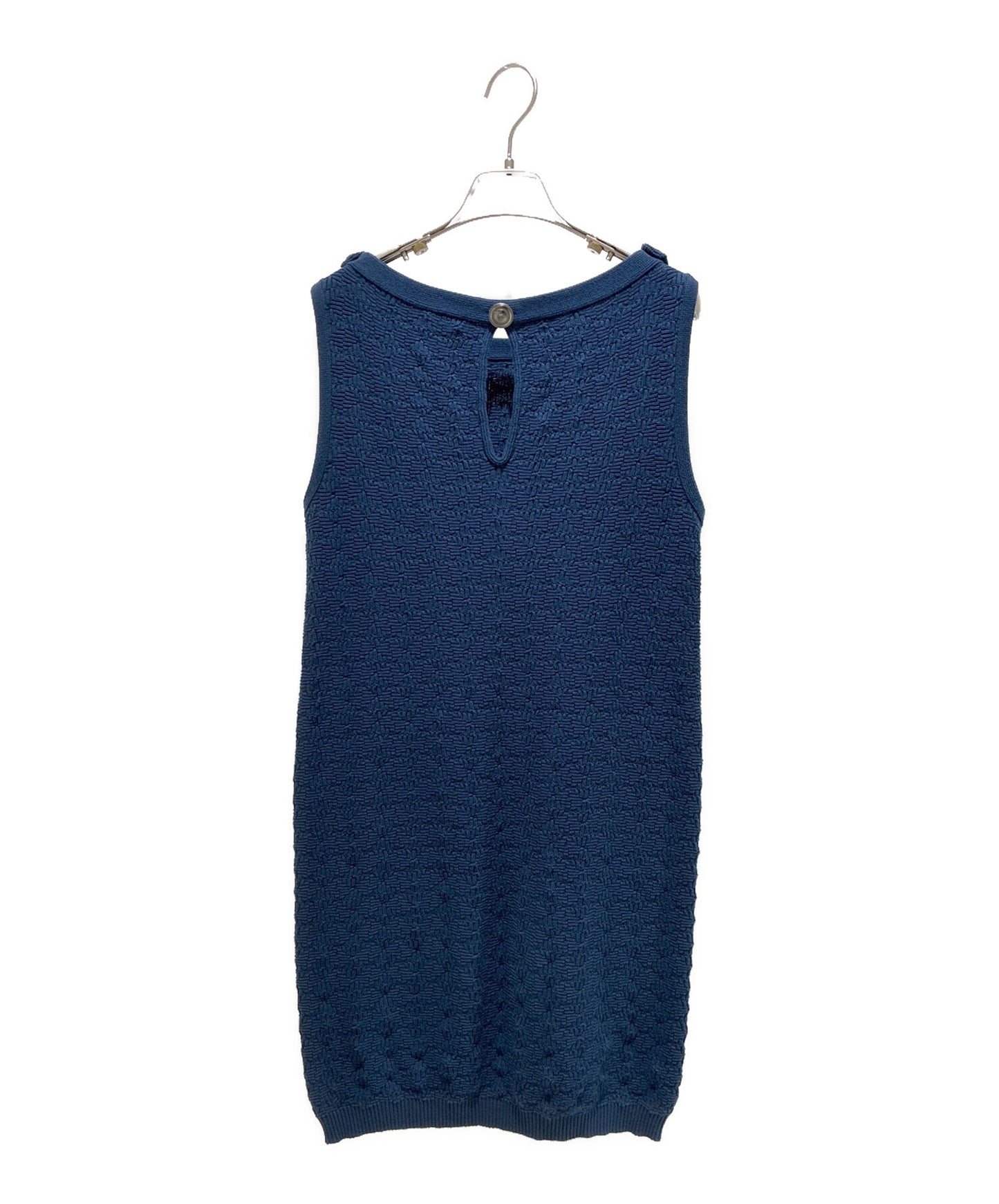 [Pre-owned] CHANEL P48 Coco Mark Button Cotton Sleeveless Dress / Sleeveless Dress P48008K06119