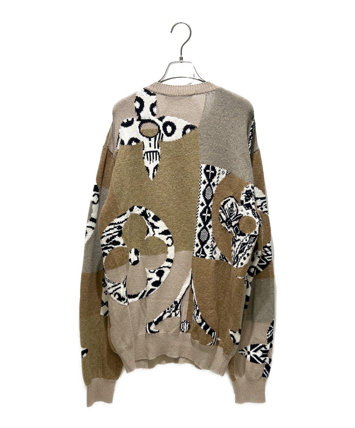 [Pre-owned] LOUIS VUITTON 21SS Fair Isle Patchwork Crew Neck Knit/Pullover Sweater/Knit Pullover RM211M ZLP HKN04W