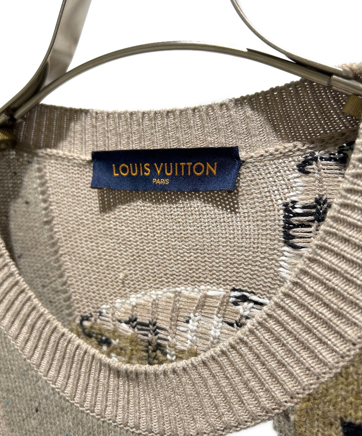 [Pre-owned] LOUIS VUITTON 21SS Fair Isle Patchwork Crew Neck Knit/Pullover Sweater/Knit Pullover RM211M ZLP HKN04W