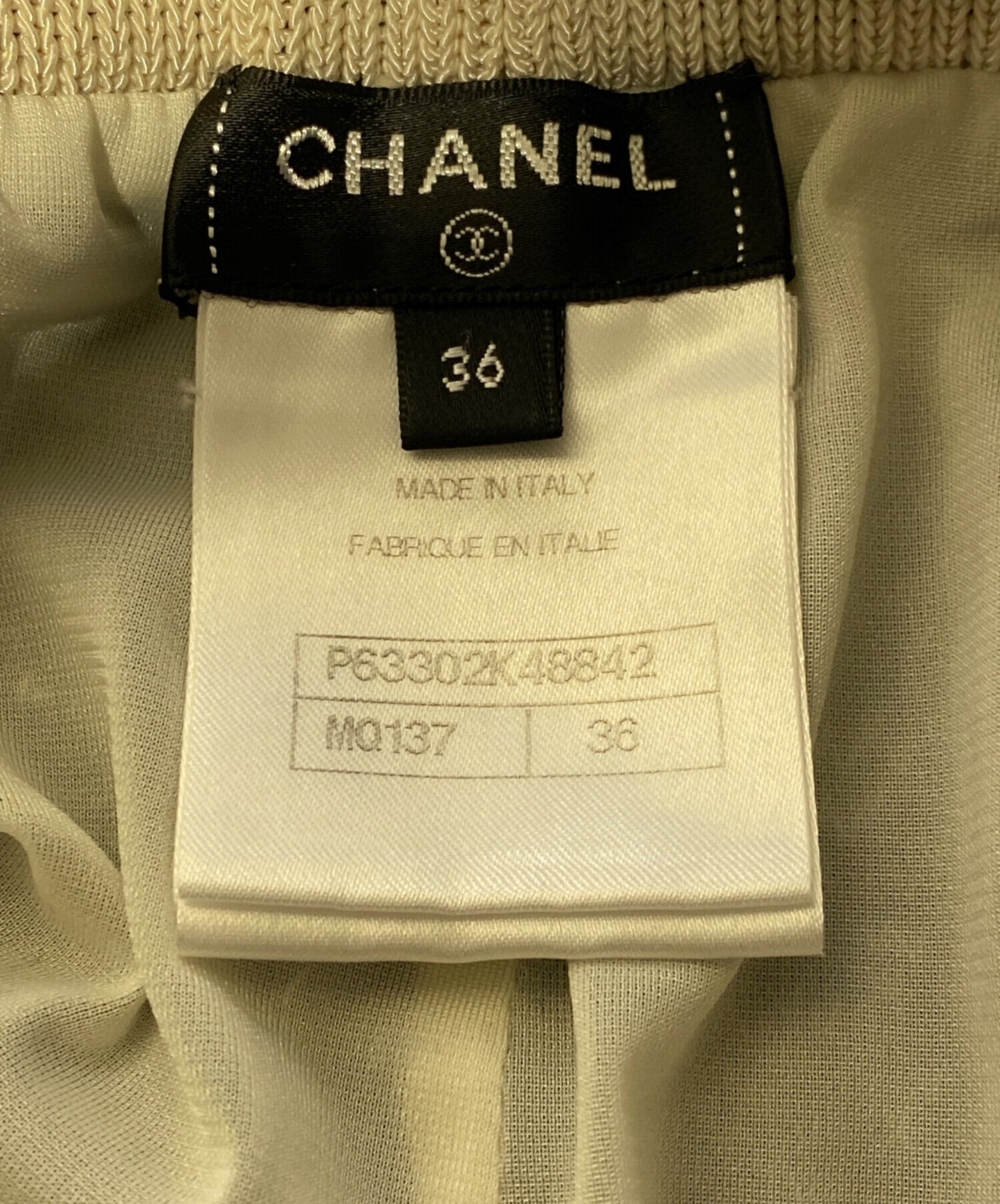 [Pre-owned] CHANEL embroidered knit pants P63302K48842