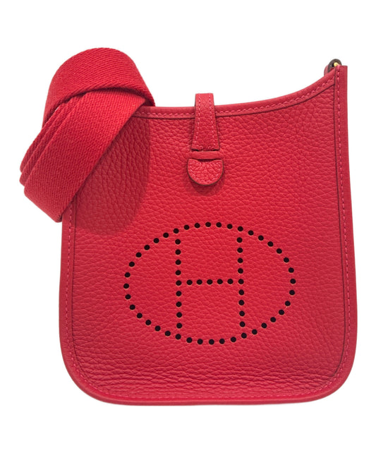 [Pre-owned] HERMES Evelyn TPM / Evelyn I TPM / Rouge Vif / Taurillon Clemence / Gold Hardware / "B" Stamp: Made in 2023 / Shoulder Bag