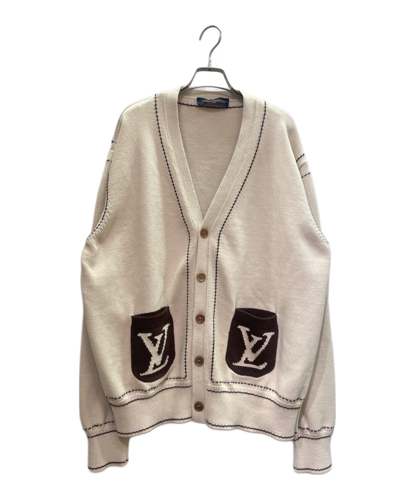 [Pre-owned] LOUIS VUITTON Signature Light LV Logo Cardigan / Cotton Cardigan / Light Outerwear / Knitwear RM242MM Y84