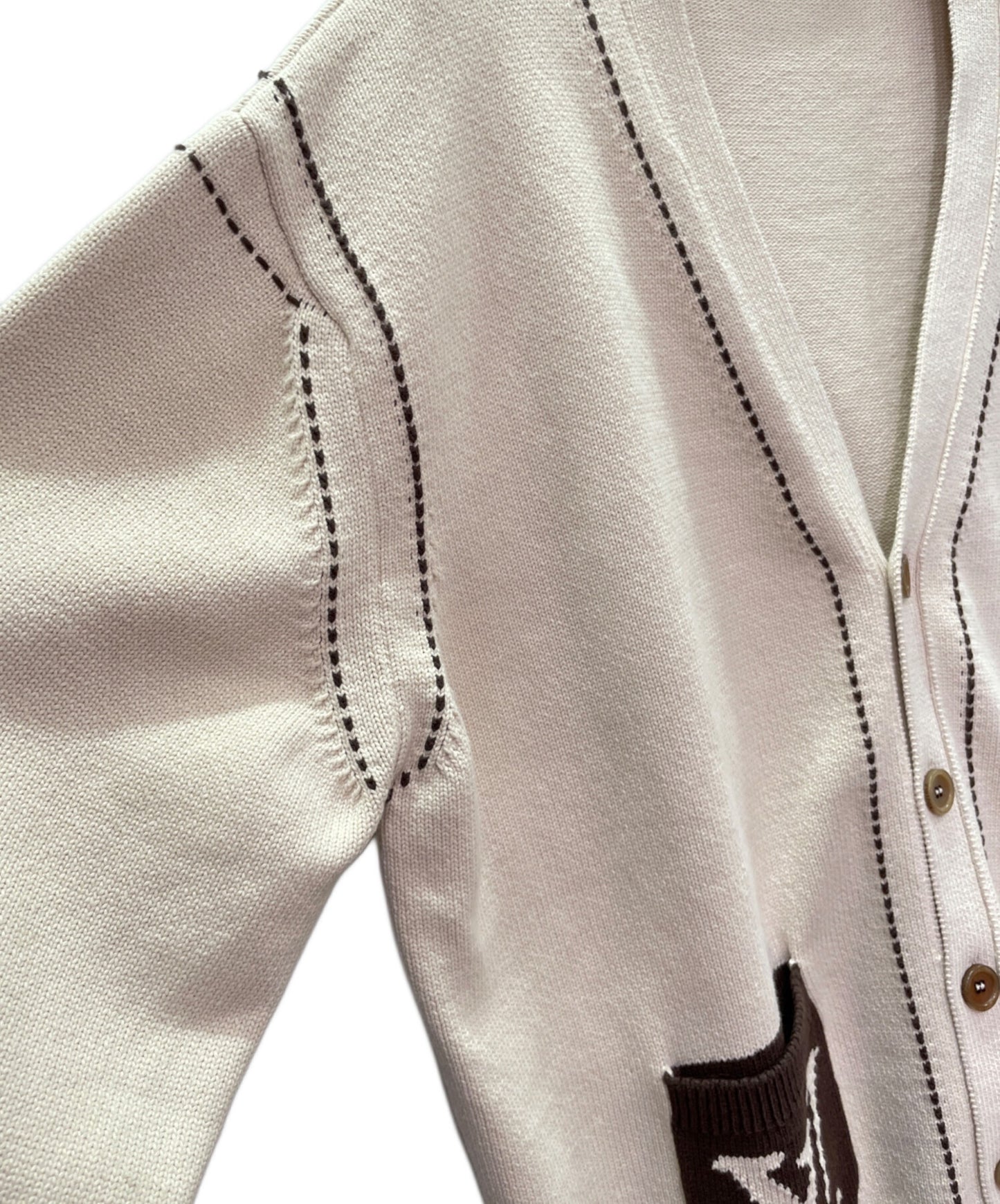 [Pre-owned] LOUIS VUITTON Signature Light LV Logo Cardigan / Cotton Cardigan / Light Outerwear / Knitwear RM242MM Y84