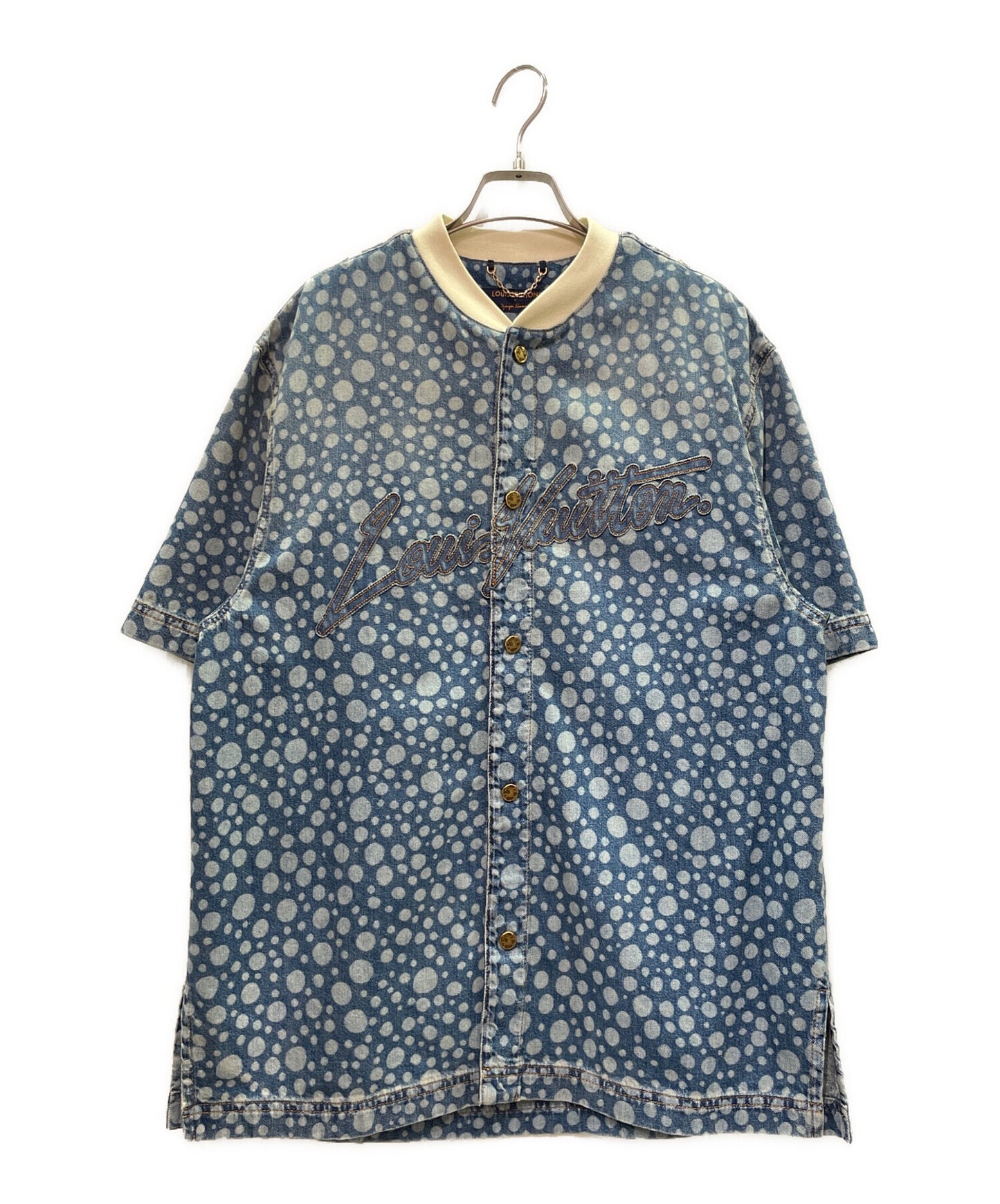 [Pre-owned] LOUIS VUITTON Infinity Dots Denim Baseball Shirt / Indigo / Denim Shirt RM232H