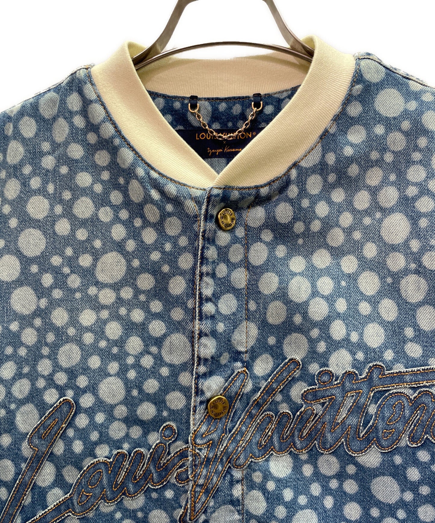 [Pre-owned] LOUIS VUITTON Infinity Dots Denim Baseball Shirt / Indigo / Denim Shirt RM232H