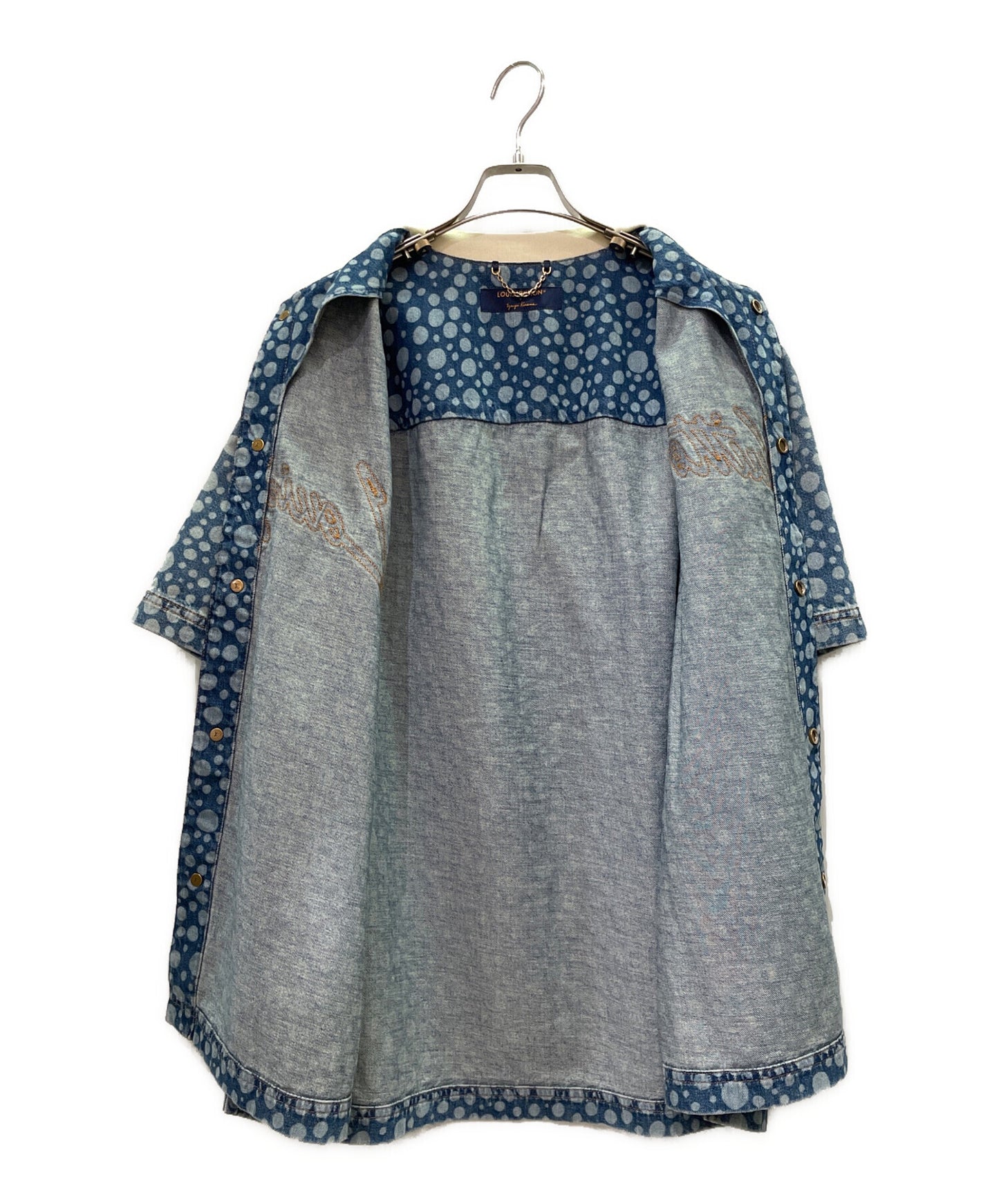 [Pre-owned] LOUIS VUITTON Infinity Dots Denim Baseball Shirt / Indigo / Denim Shirt RM232H