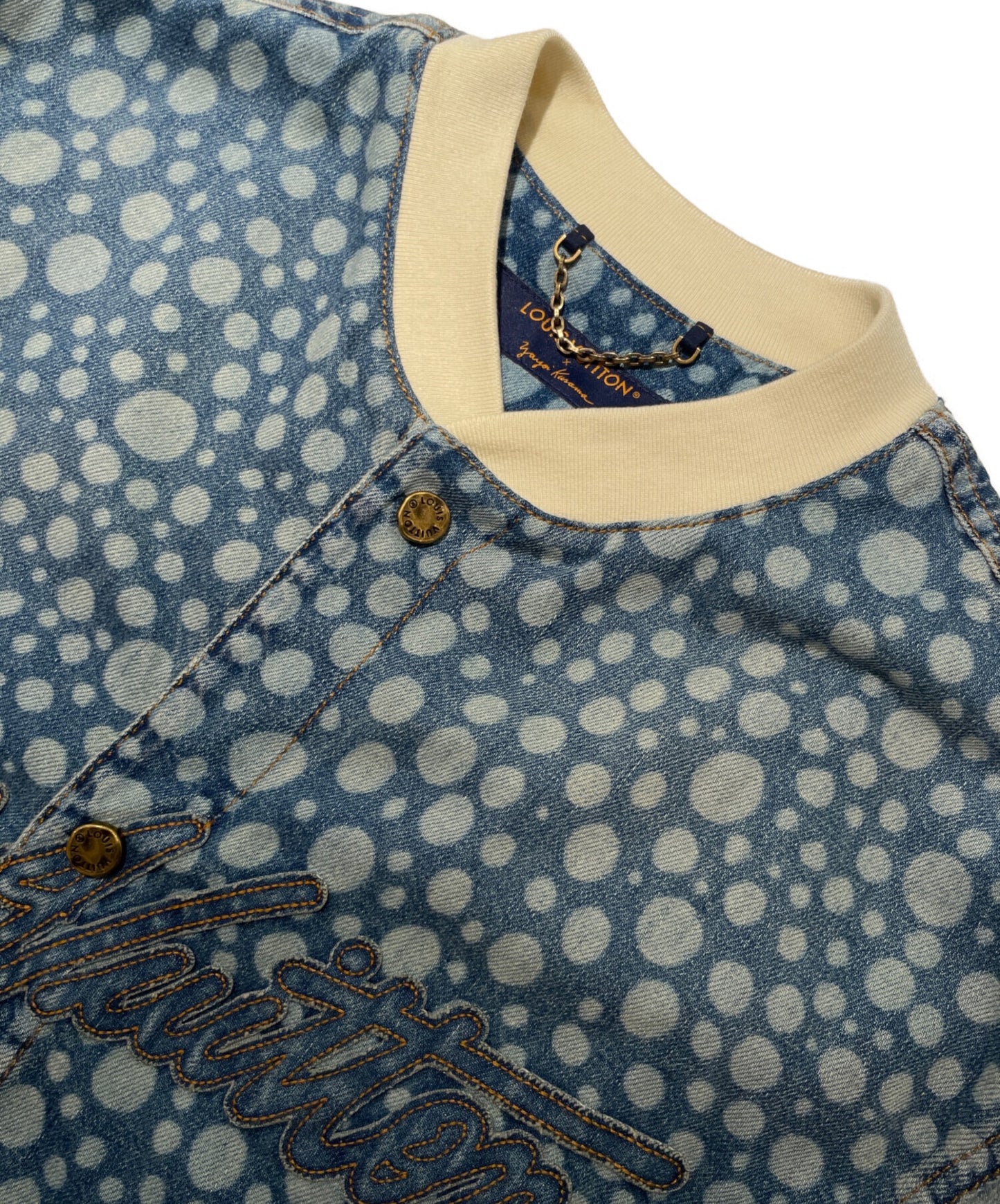 [Pre-owned] LOUIS VUITTON Infinity Dots Denim Baseball Shirt / Indigo / Denim Shirt RM232H