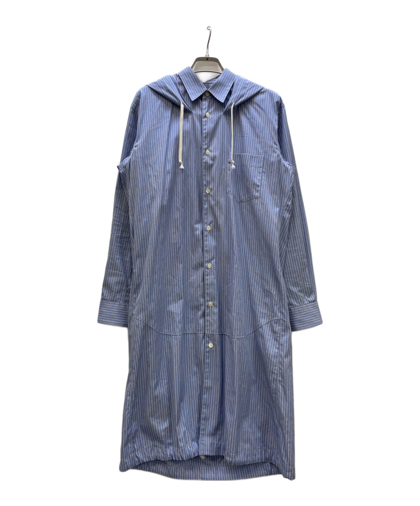 [Pre-owned] COMME des GARCONS Striped Hooded Shirt Coat S28076