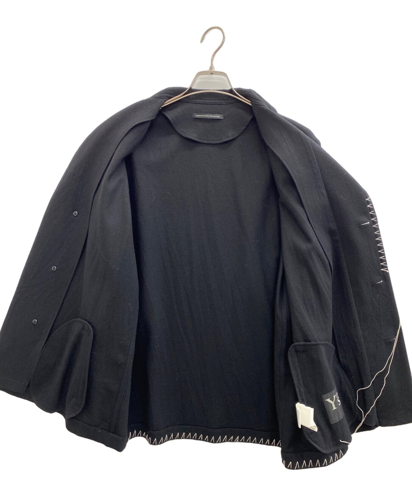 [Pre-owned] Y's W/ FLANNEL HAND STITCHED LEFT FACING SHIRT JACKET YO-J14-113