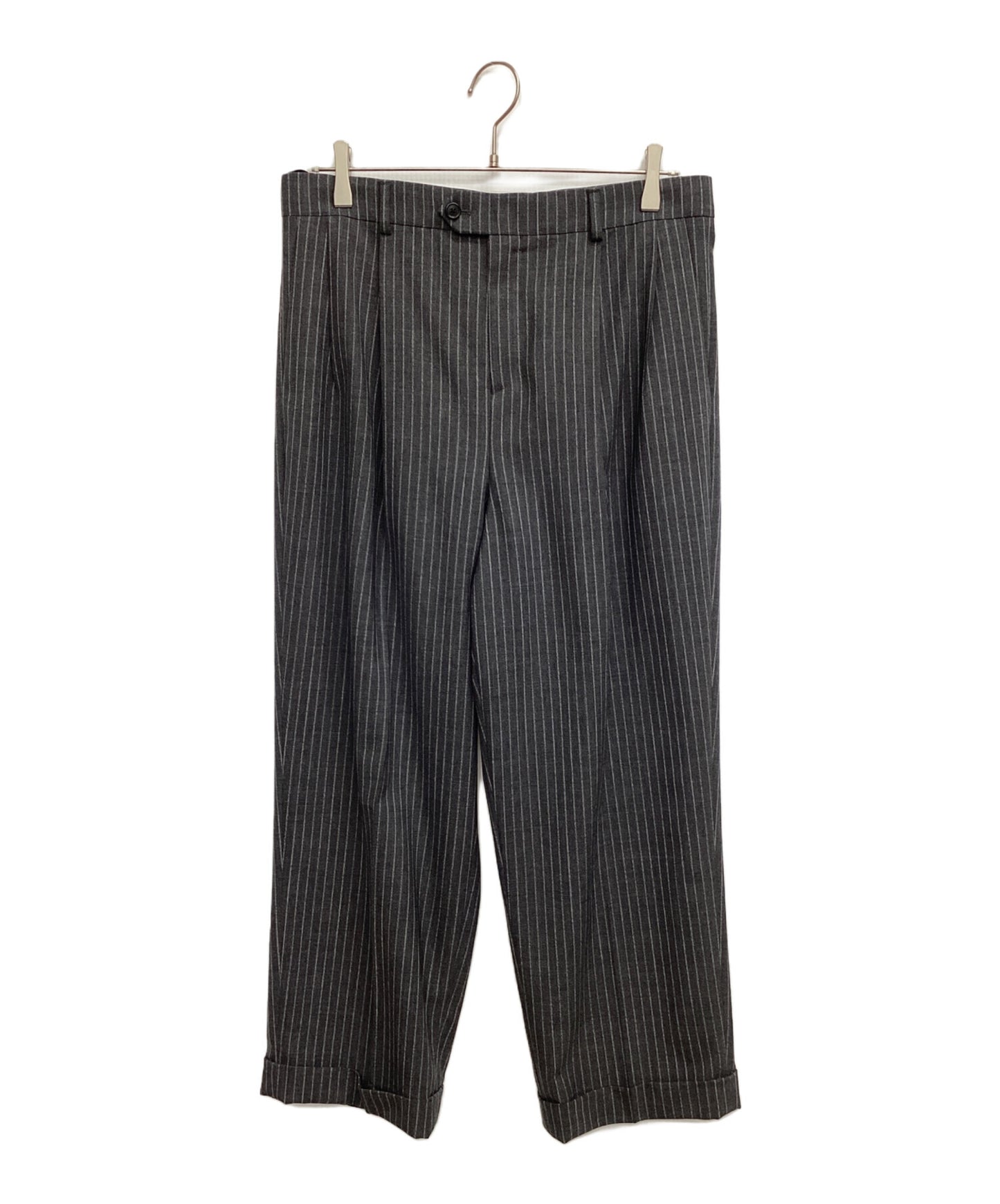 [Pre-owned] CELINE Tucked wide stripe pants 2P498158M