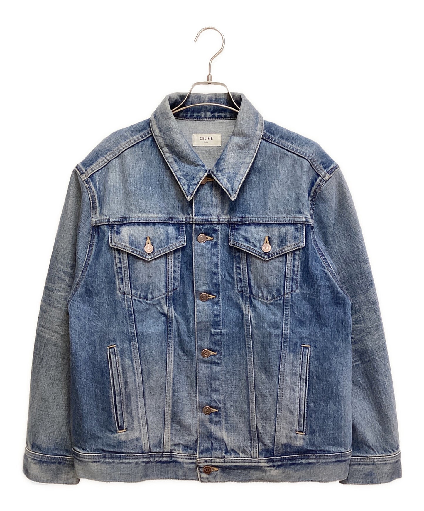[Pre-owned] CELINE Union wash oversized denim jacket 2Q503086T